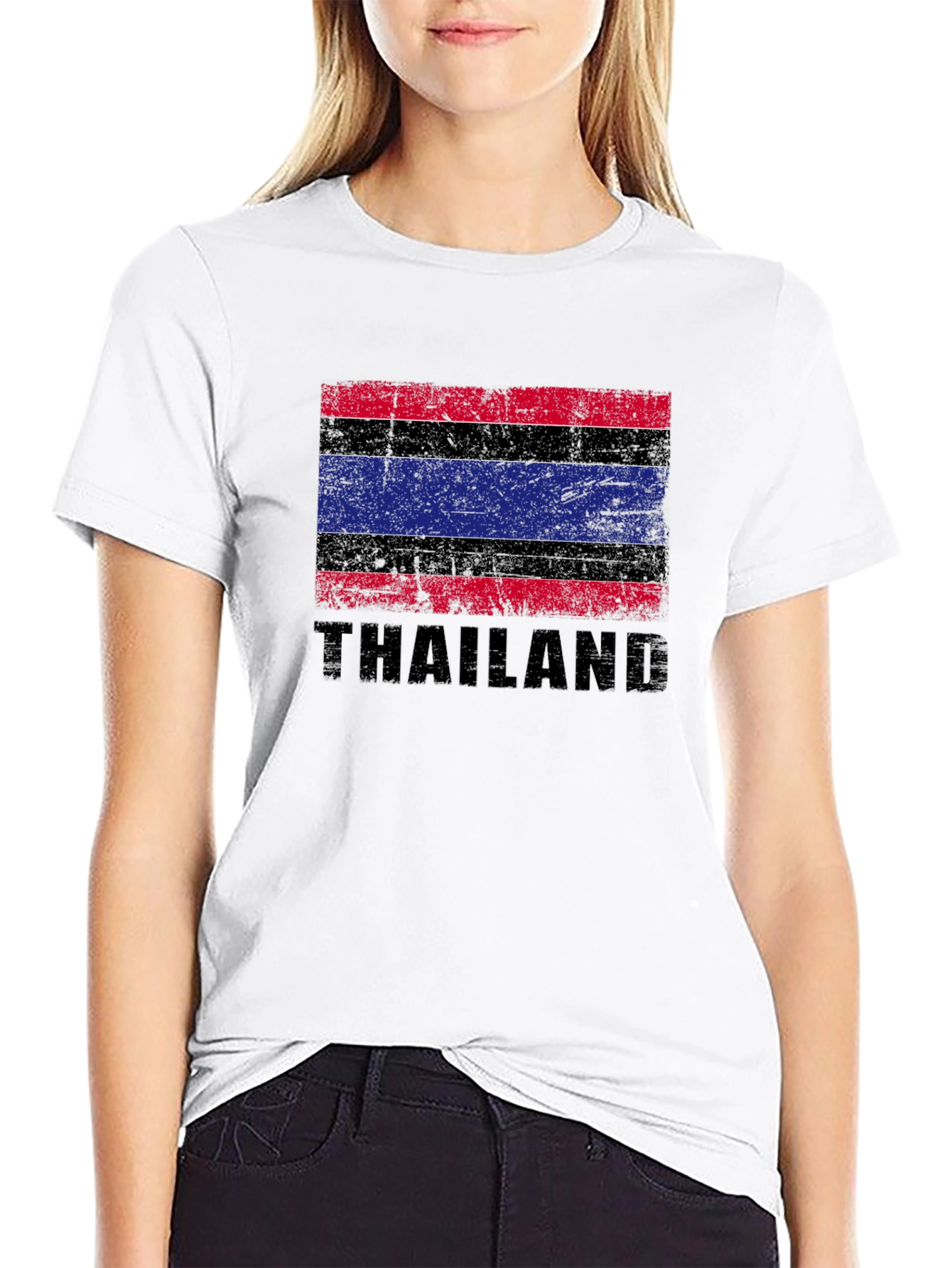 Thailand Flag Graphic T-Shirt - Distressed Design