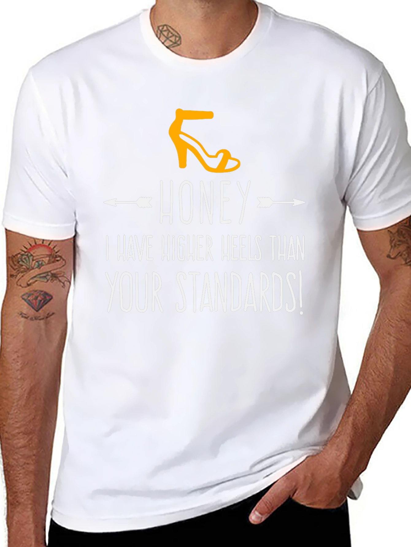 Honey Higher Heels Graphic Tee - Stylish Statement T-Shirt