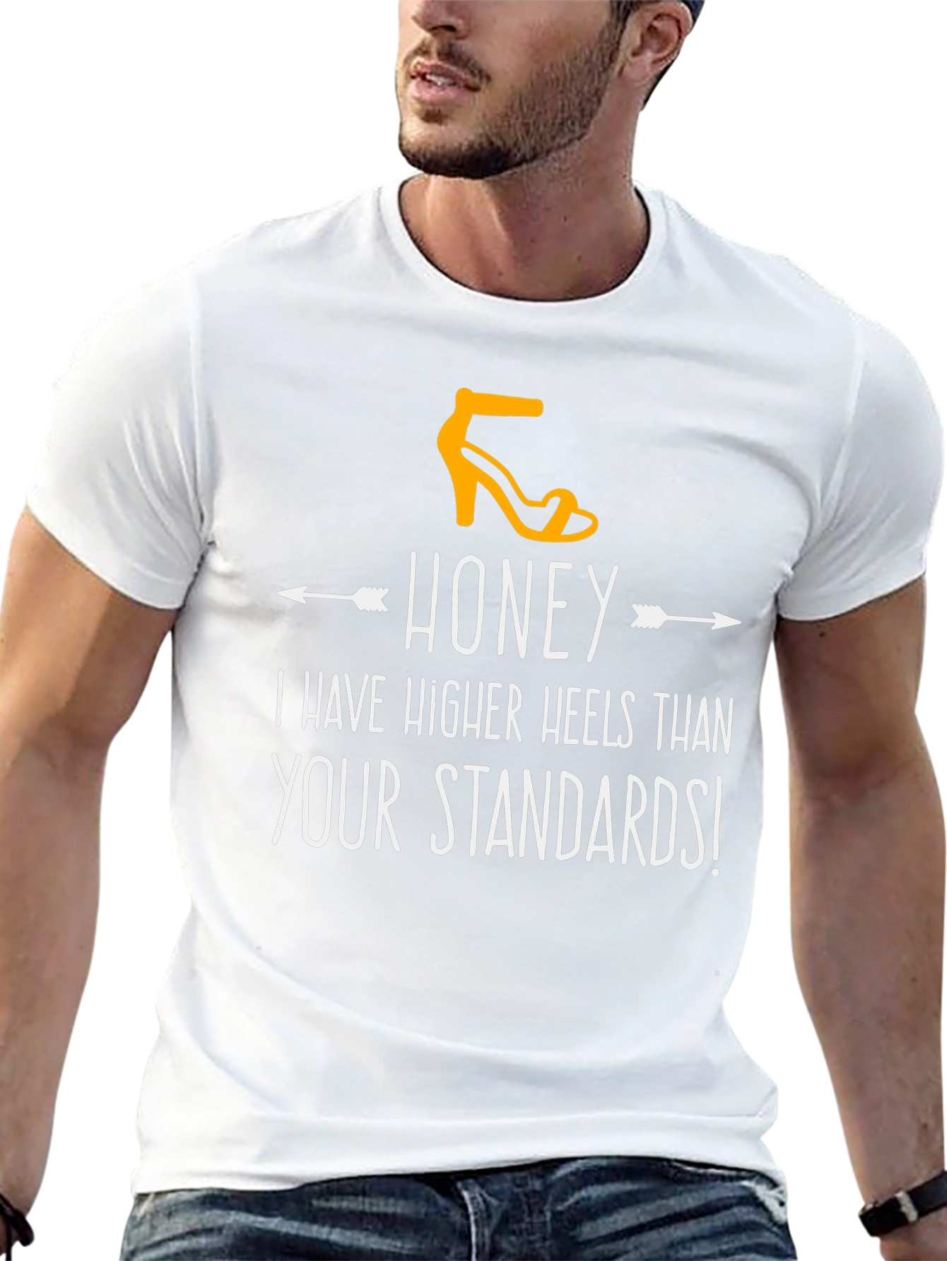 Honey Higher Heels Graphic Tee - Stylish Statement T-Shirt