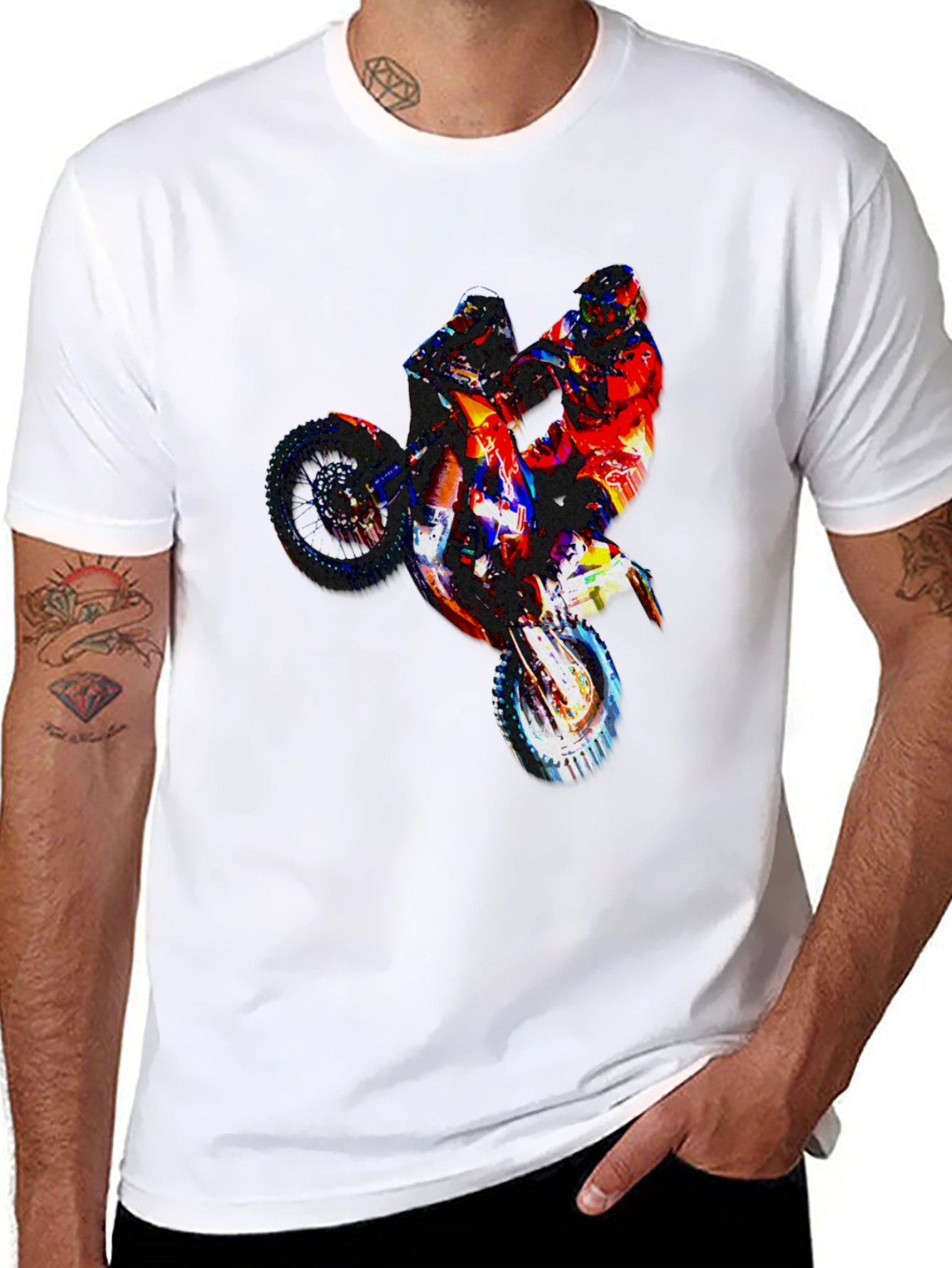 Motorcycle Graphic Tee - Black Mens T-Shirt