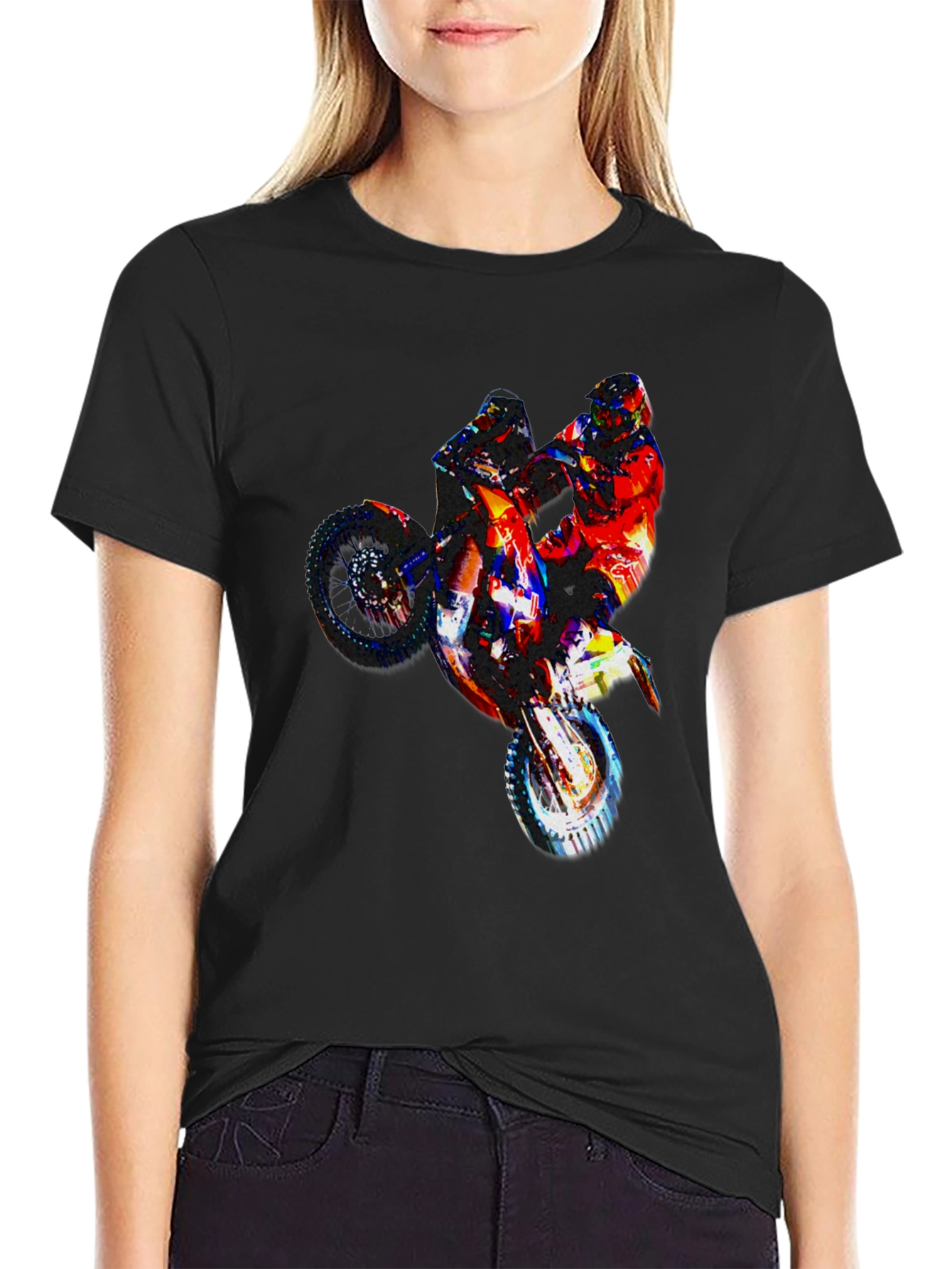 Motorcycle Graphic Tee - Black Mens T-Shirt