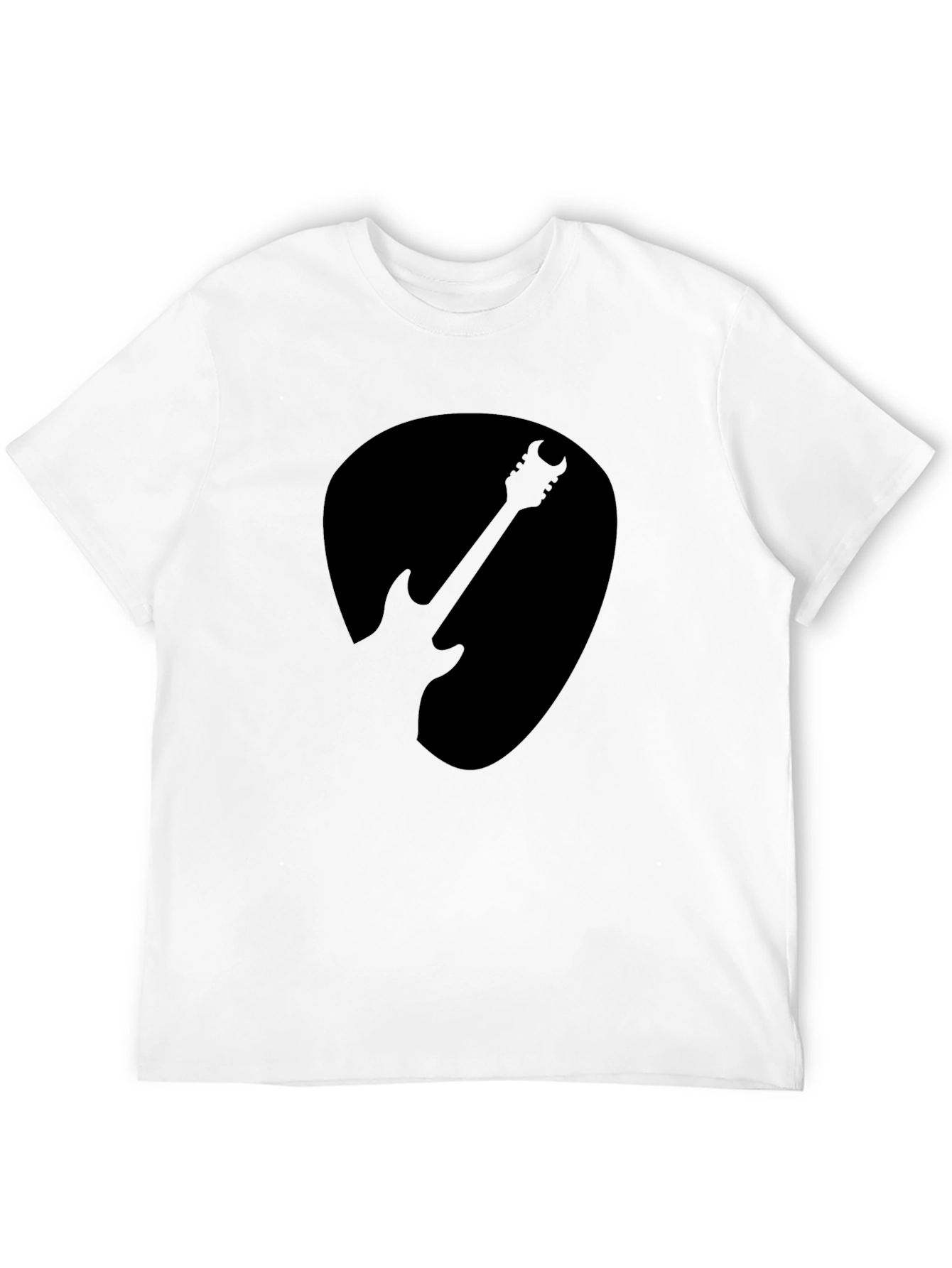Guitar Silhouette Graphic T-Shirt - Black