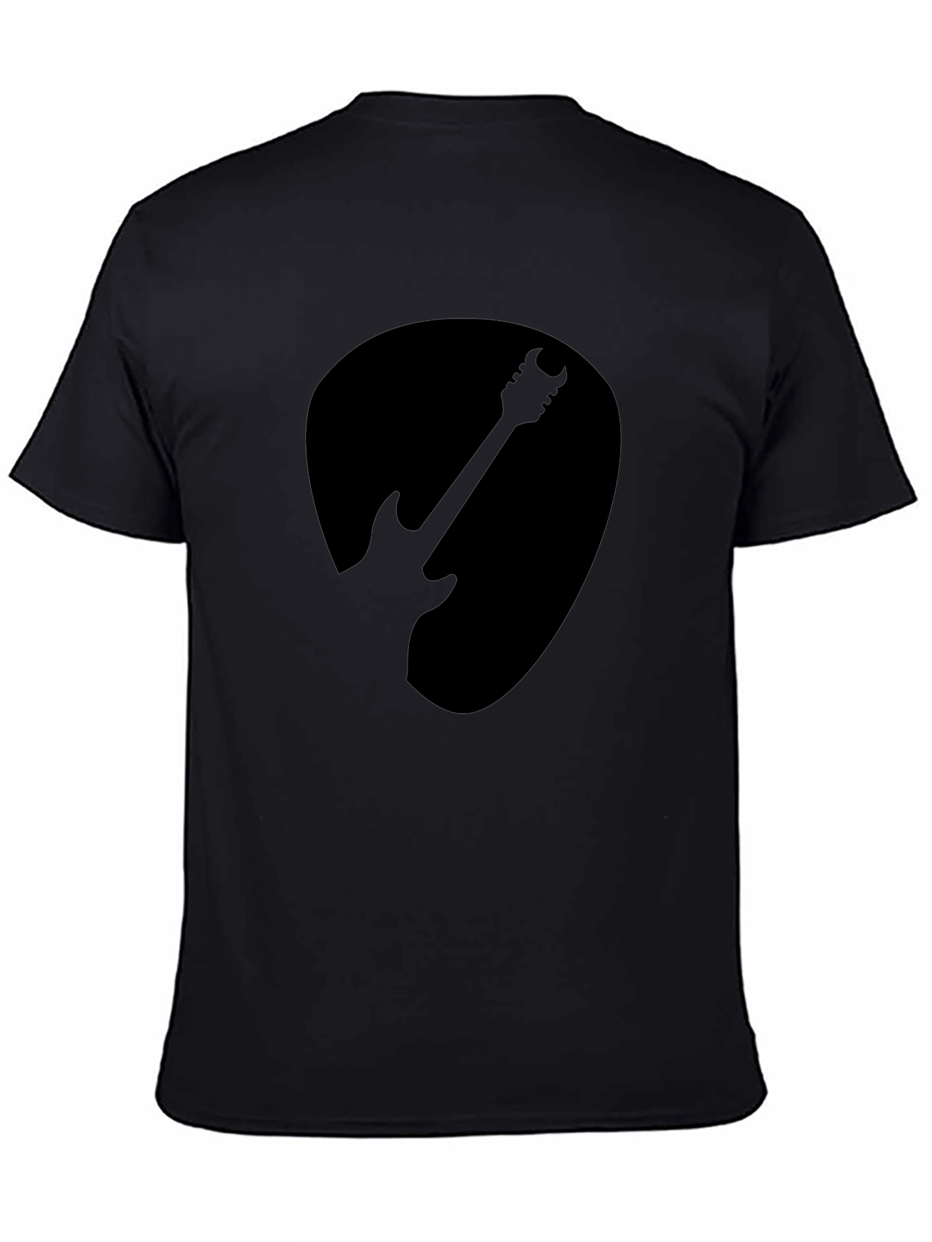Guitar Silhouette Graphic T-Shirt - Black