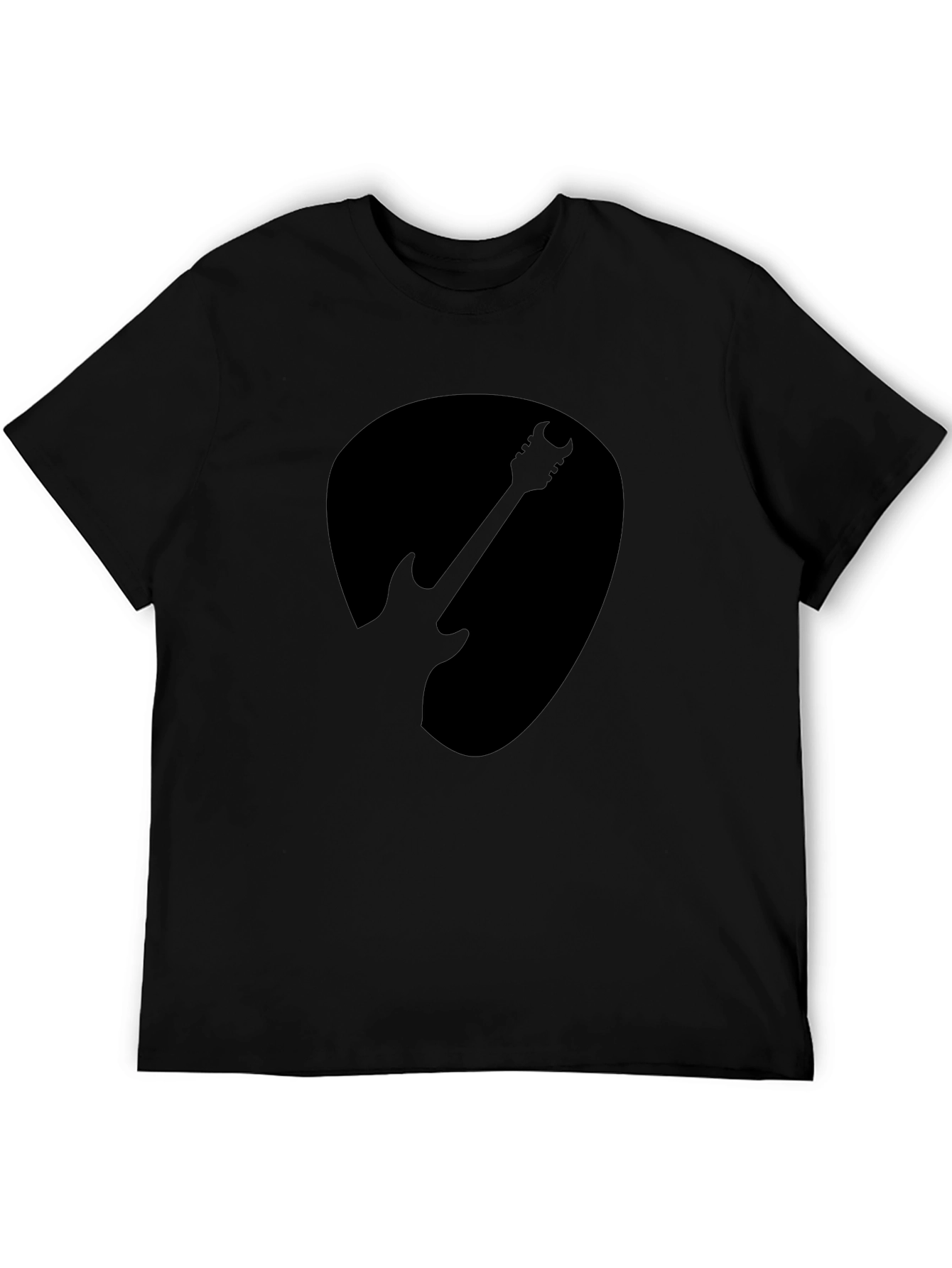 Guitar Silhouette Graphic T-Shirt - Black