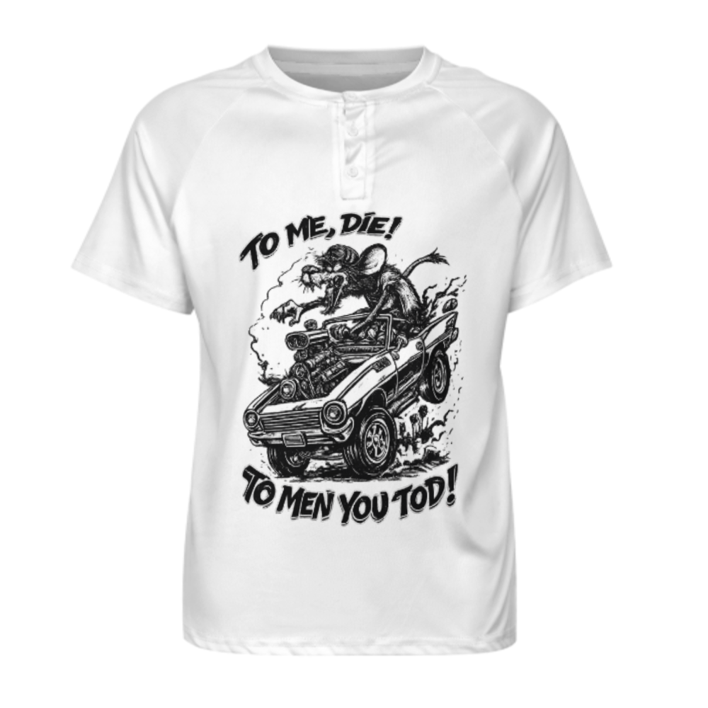 Vintage Rat Rod Muscle Car Graphic Tee, Retro Hot Rod Racing Shirt, Black And White Street Art Style T-Shirt, Classic Garage Culture Apparel(z744)