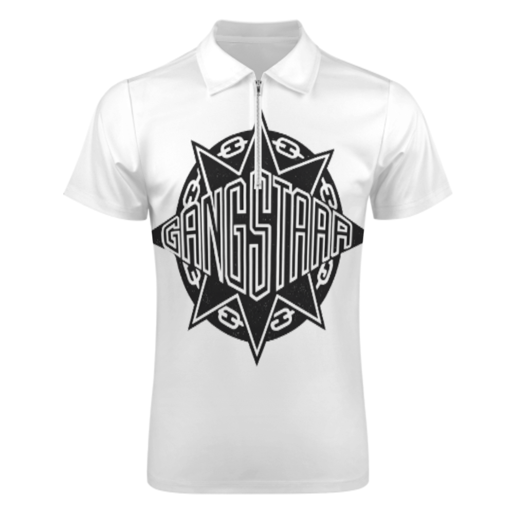 Gang Starr Inspired Graphic Polo Shirt for Men – Vintage Hip Hop Streetwear Quarter Zip Tee(z764)
