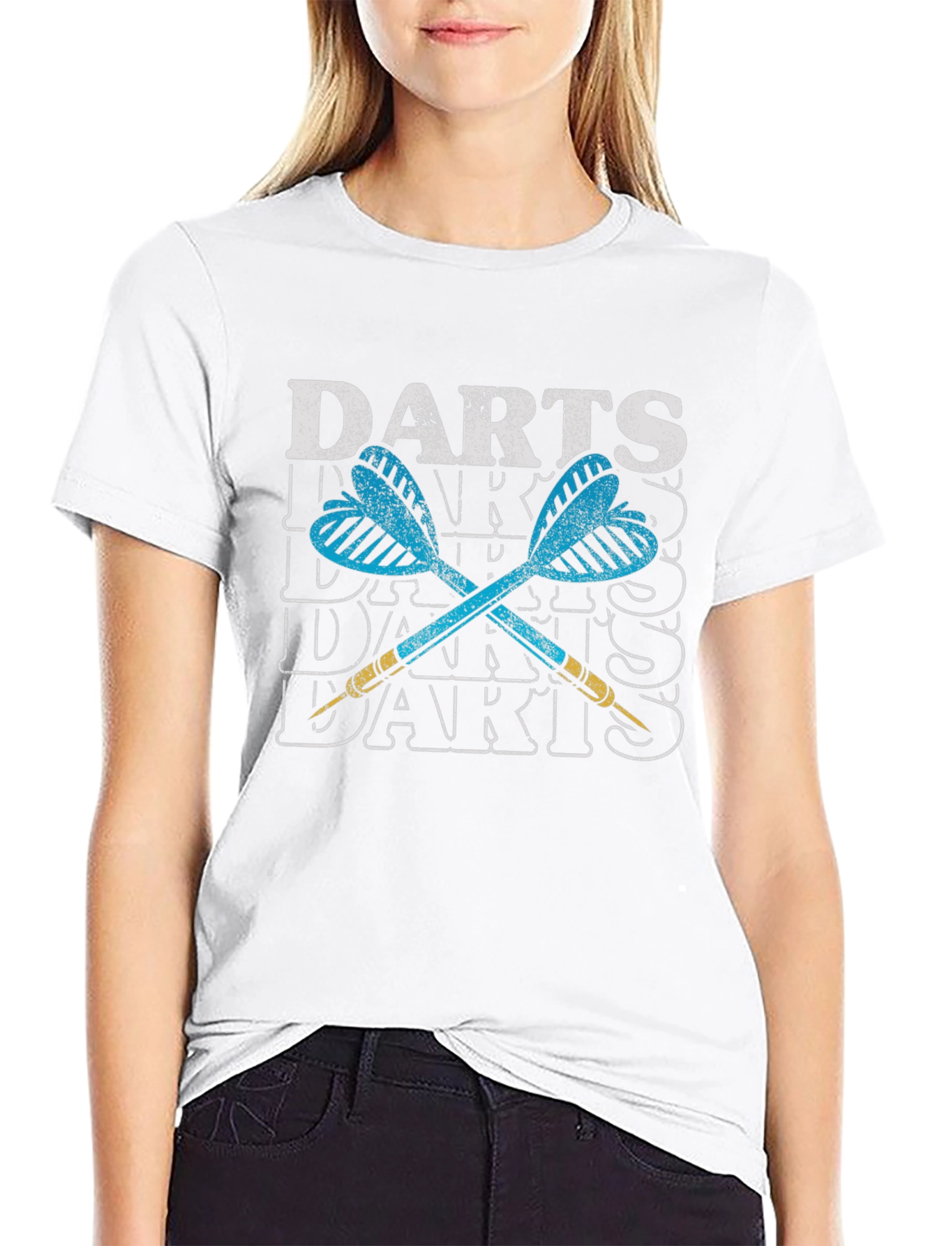 Darts Graphic Tee - Casual Black T-Shirt