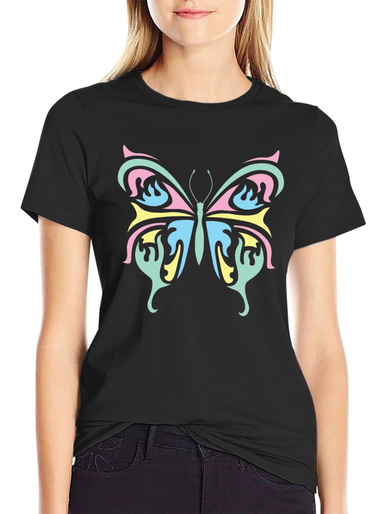 Butterfly Graphic Tee - Trendy Casual Shirt