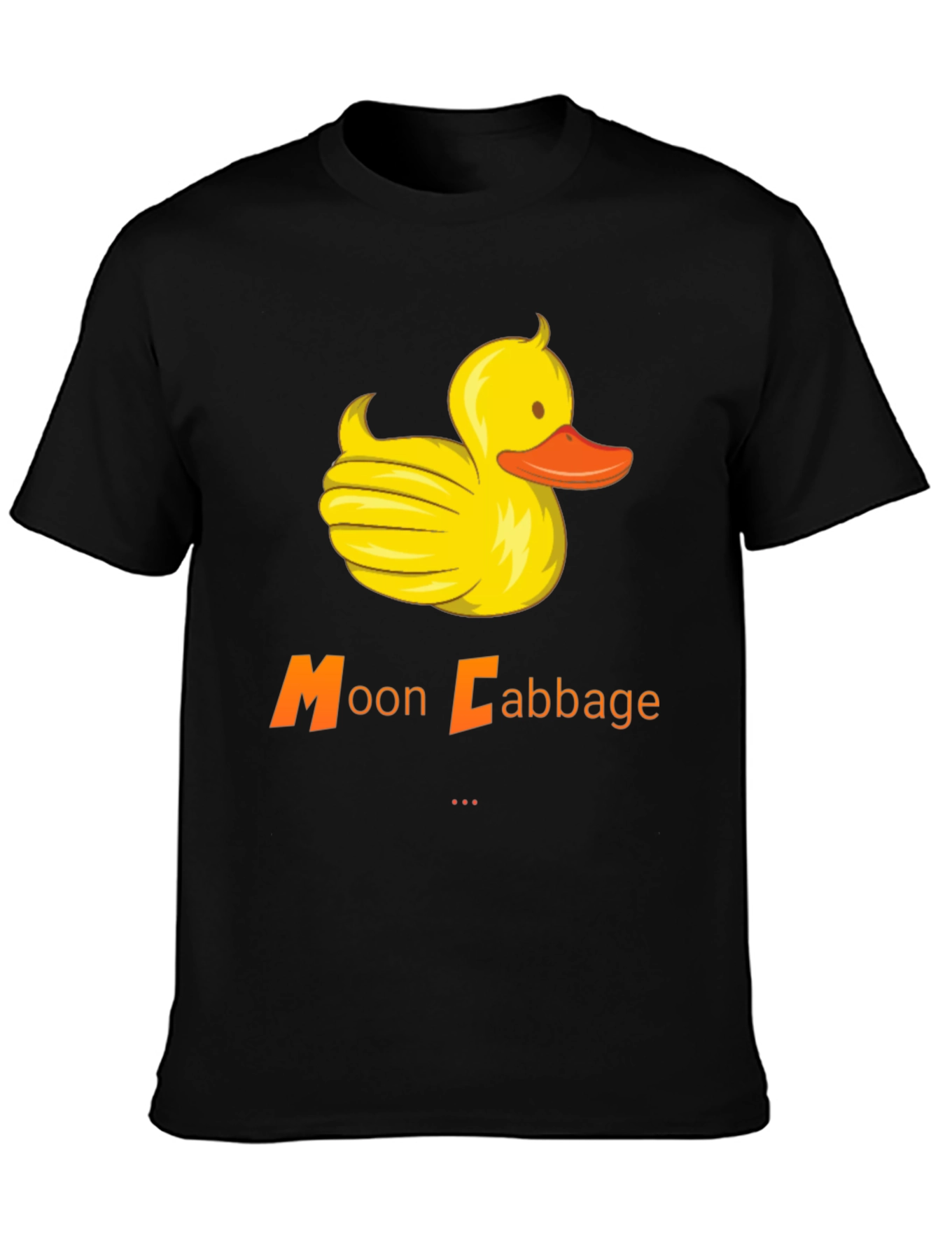 Moon Cabbage Duck Graphic T-Shirt - Black