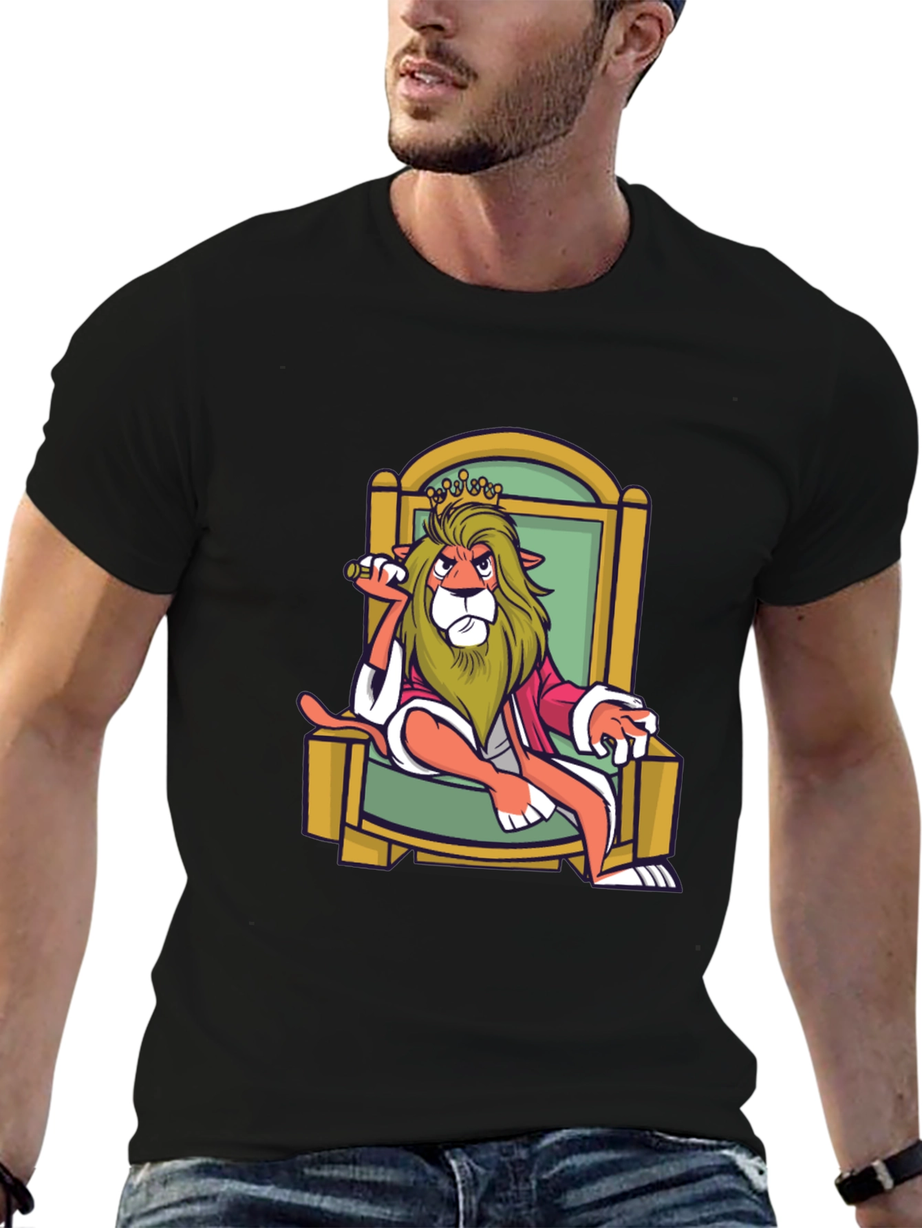 King Lion Graphic T-Shirt - Black