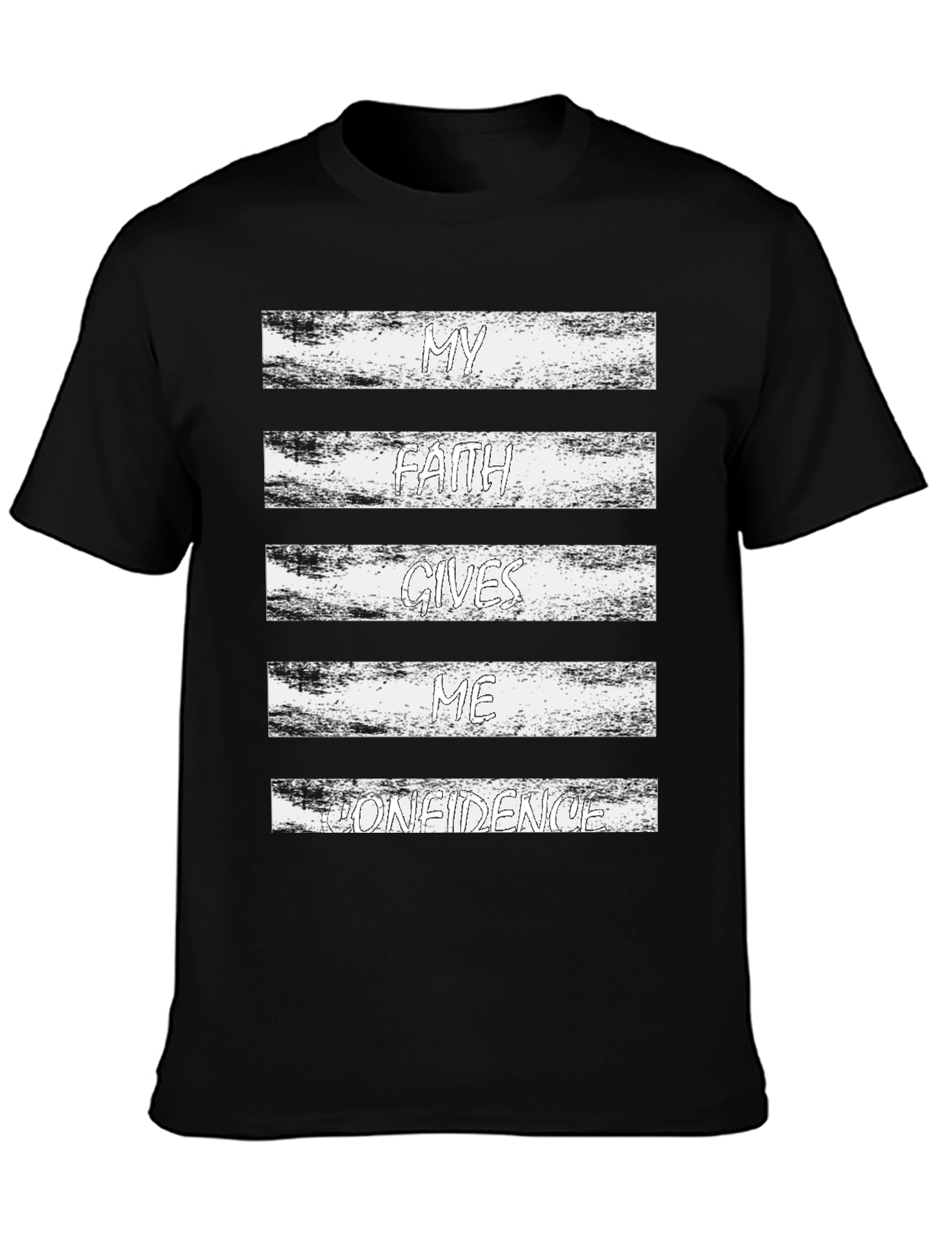 Faith Gives Confidence Black Graphic T-Shirt