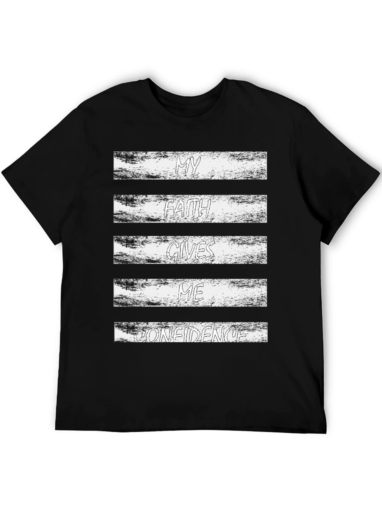 Faith Gives Confidence Black Graphic T-Shirt