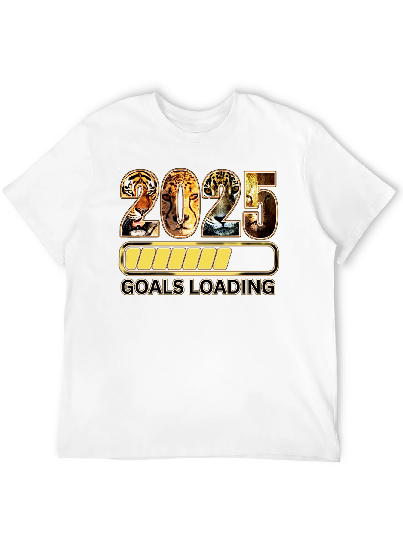 2025 Goals Loading Black T-Shirt