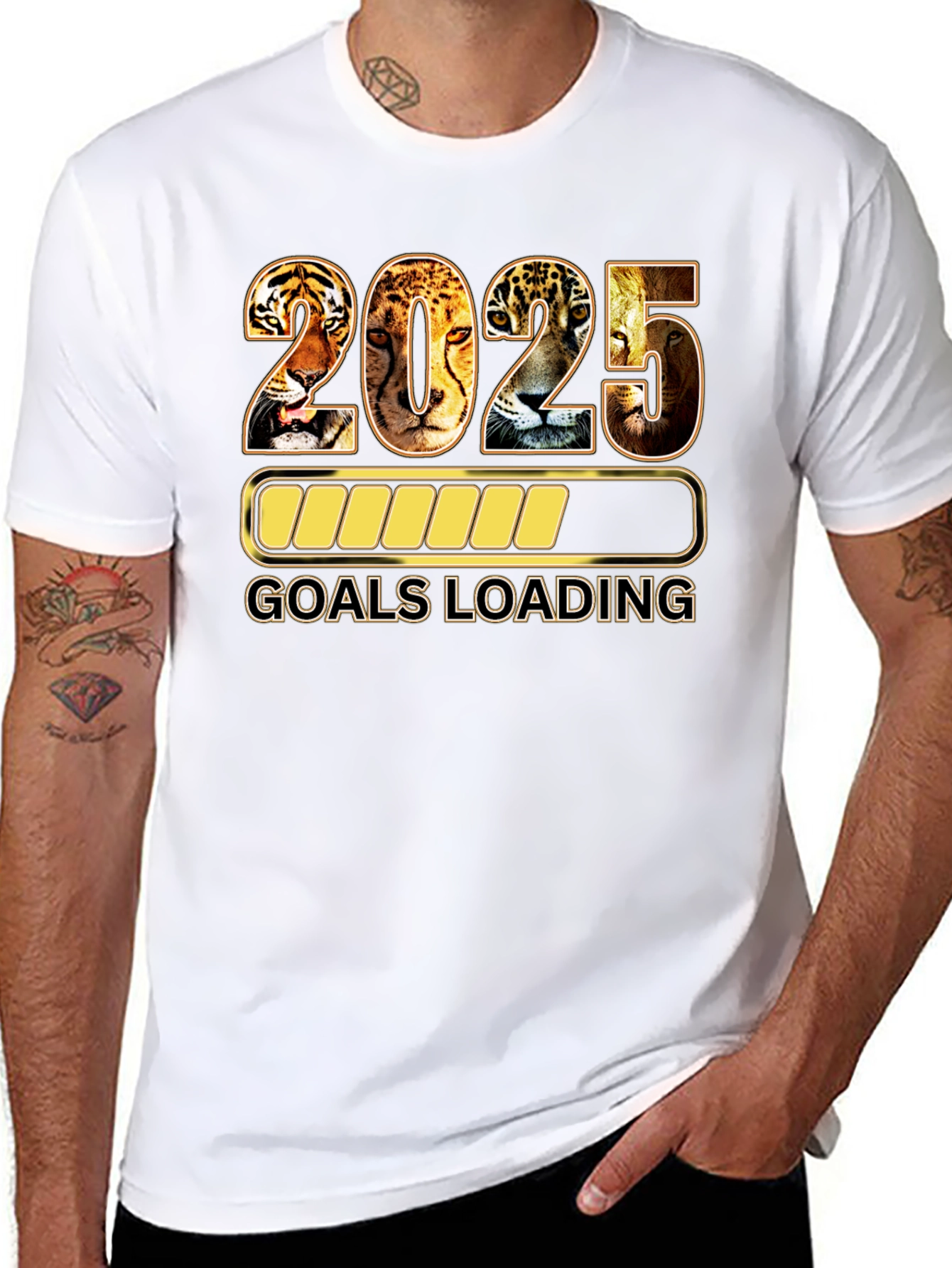 2025 Goals Loading Black T-Shirt