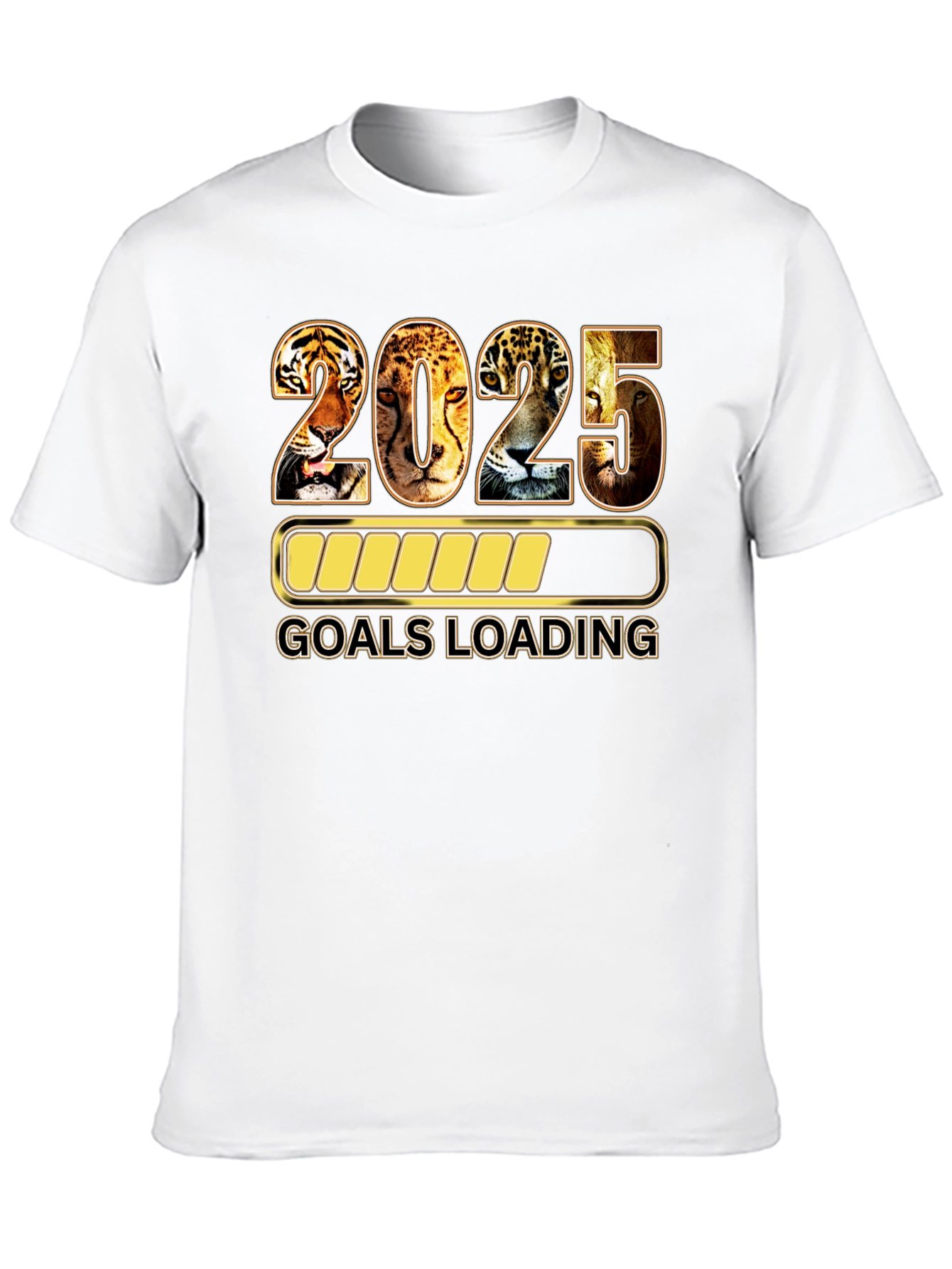 2025 Goals Loading Black T-Shirt