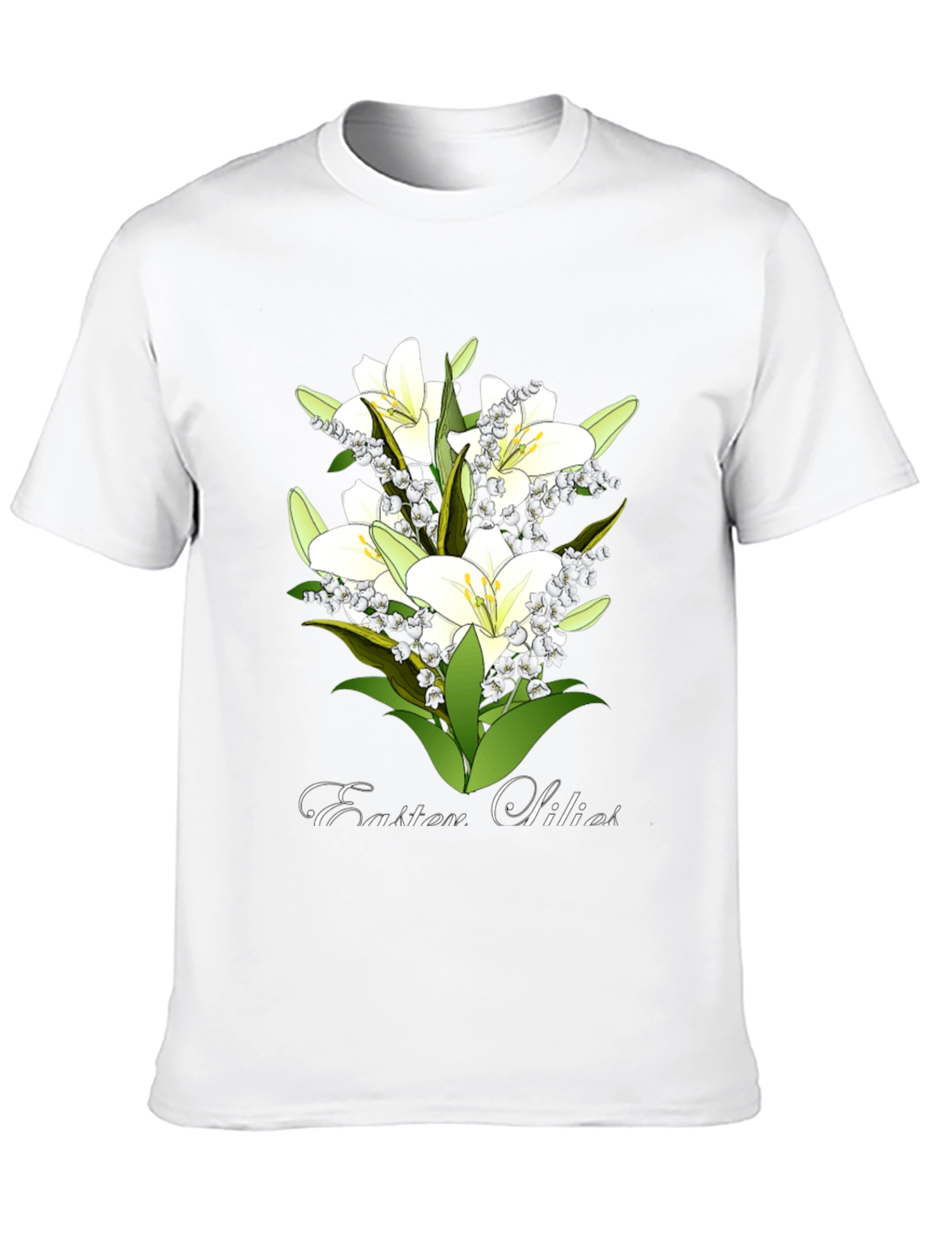 Easter Lilies Graphic Tee - Black Cotton T-Shirt