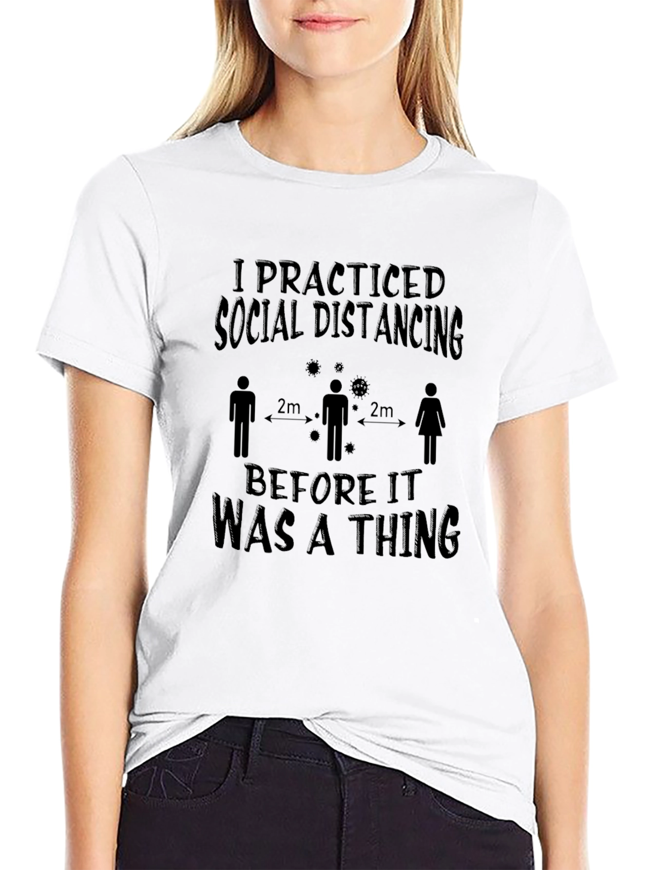 Social Distancing T-Shirt - Black Graphic Tee
