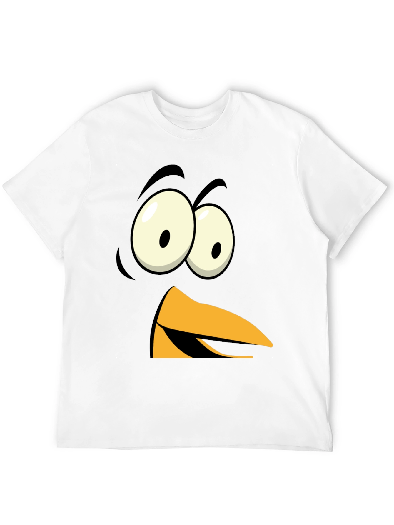 Funny Angry Bird Face Graphic Tee - Black