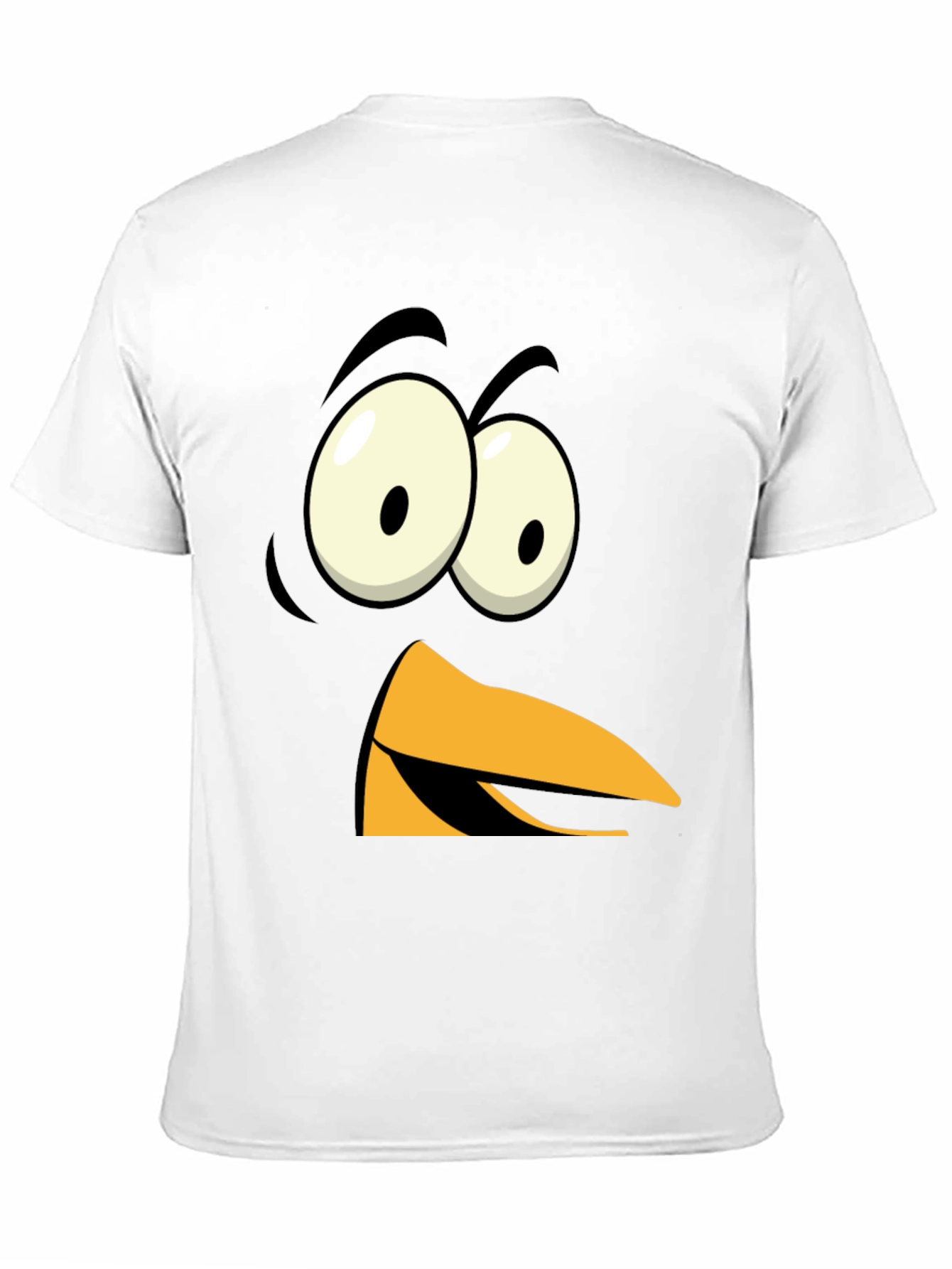 Funny Angry Bird Face Graphic Tee - Black