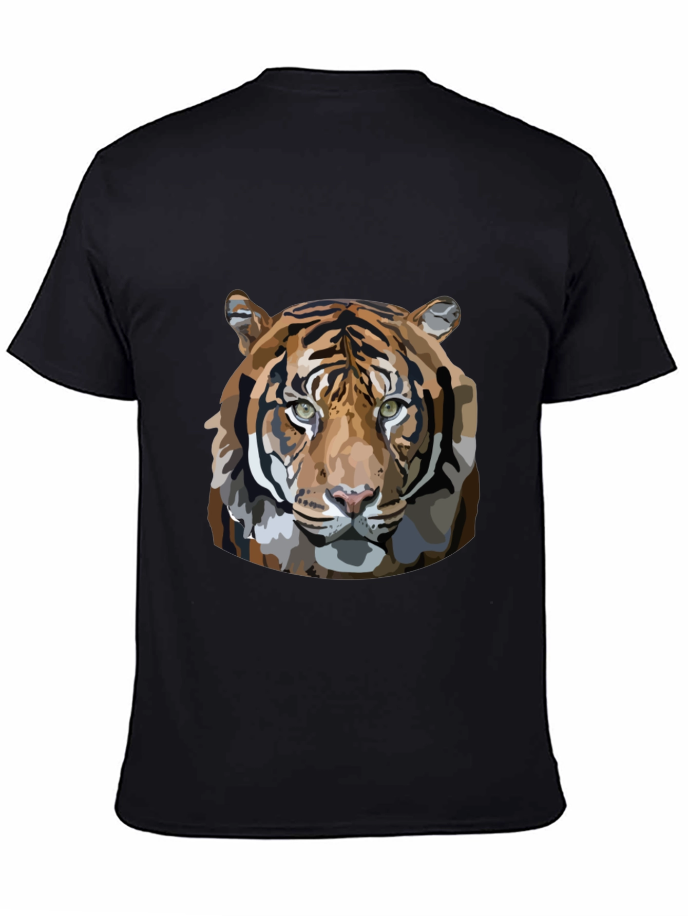 Tiger Graphic Print Mens Black T-Shirt