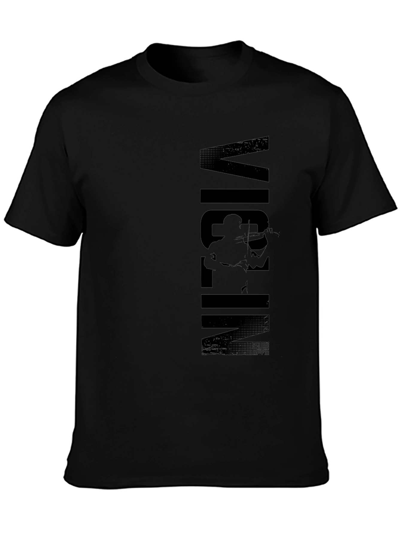 Violin Player Graphic Print Black T-Shirt