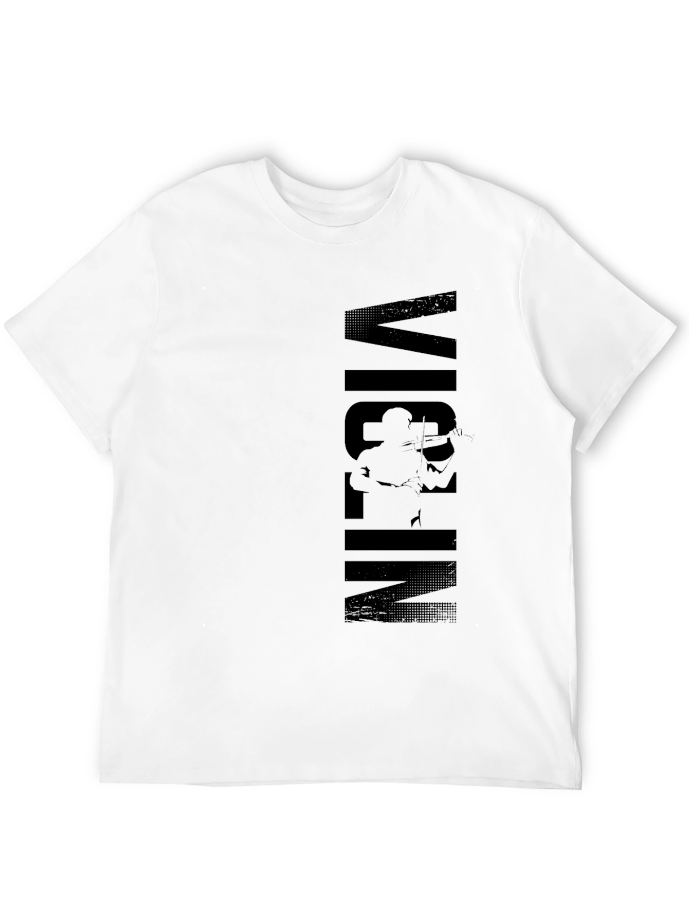 Violin Player Graphic Print Black T-Shirt