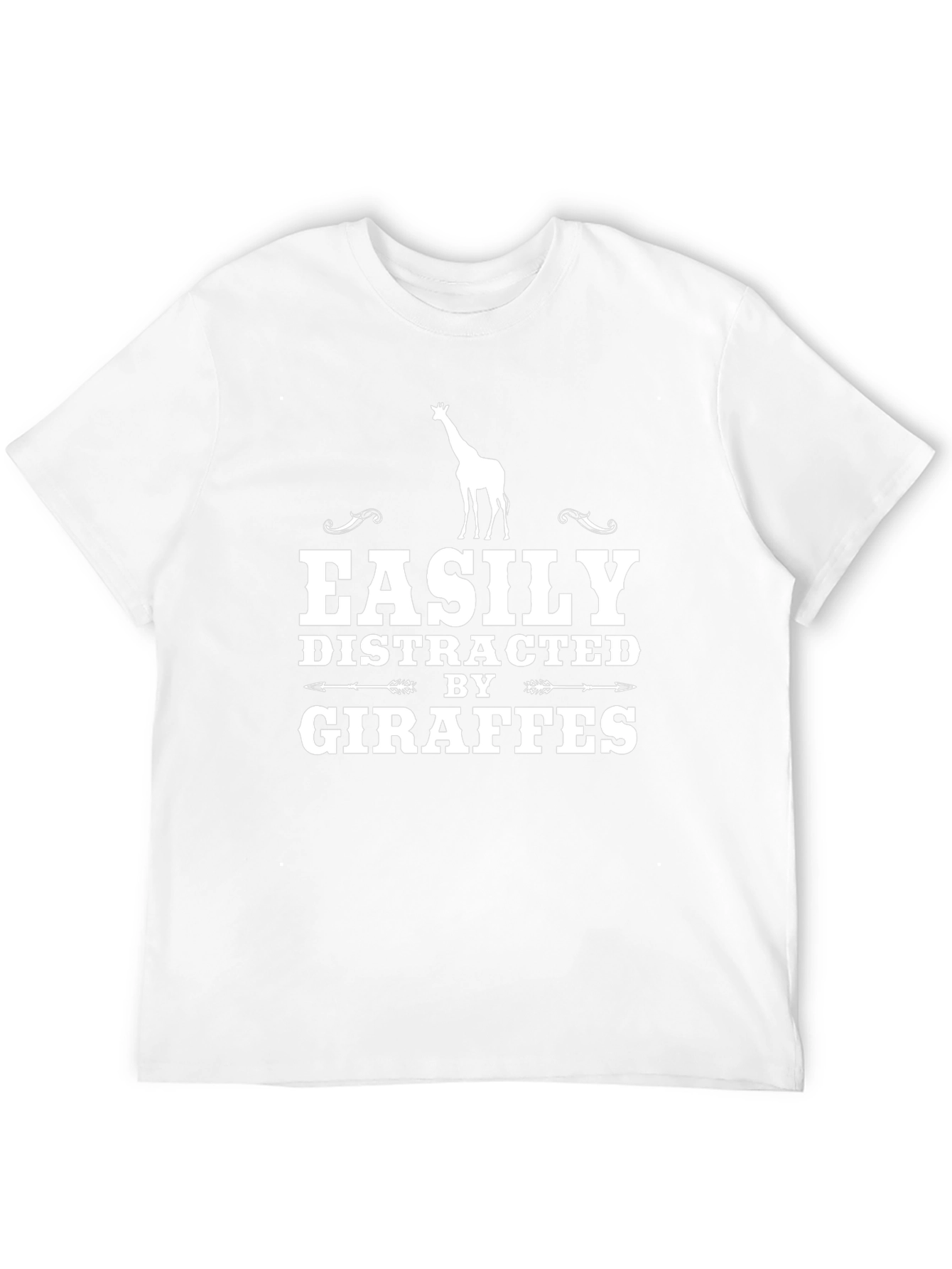 Easily Distracted By Giraffes Black T-Shirt