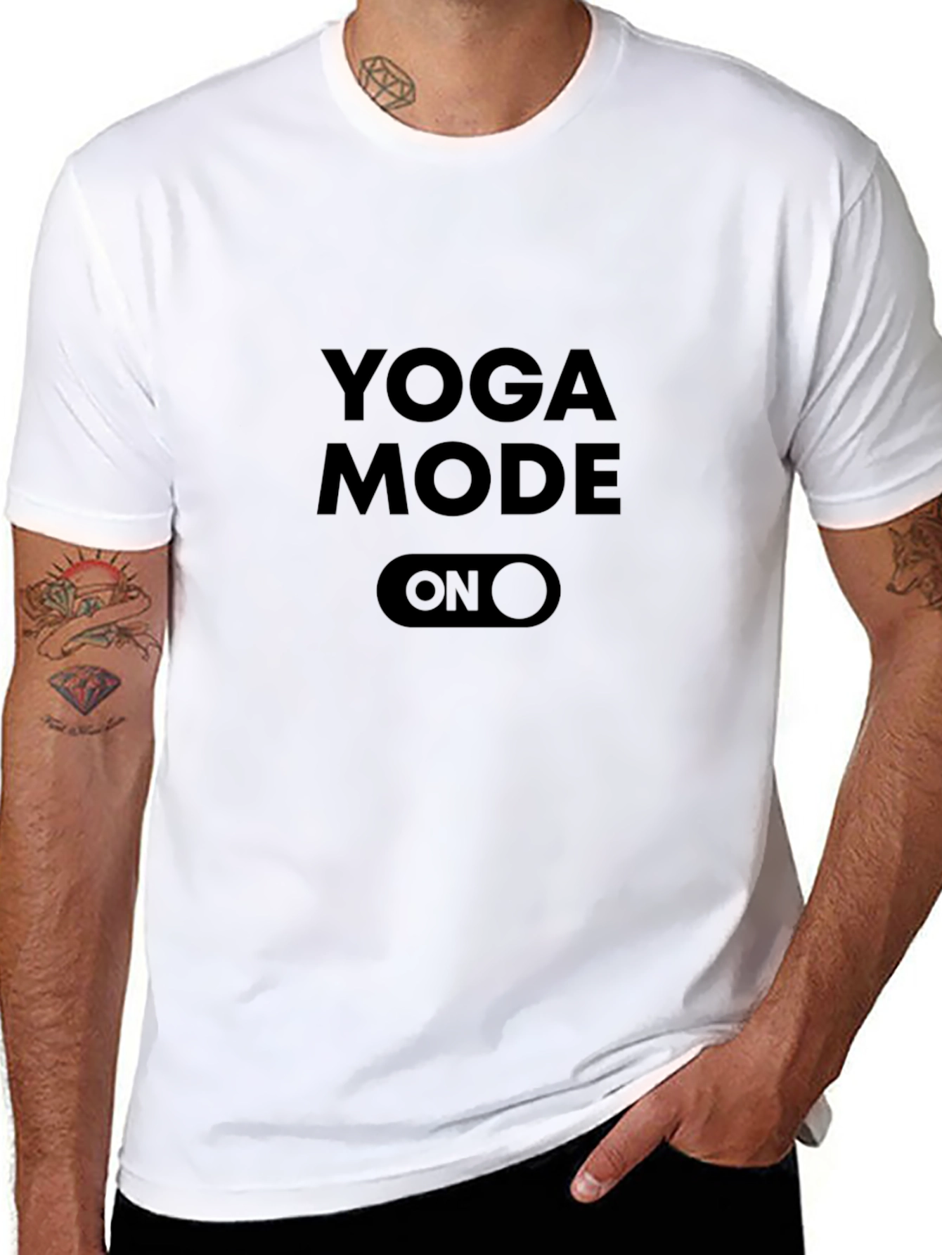 Yoga Mode On Graphic Tee - Black Cotton T-Shirt