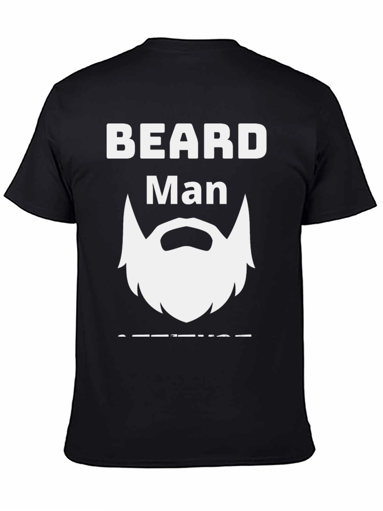 Beard Man T-Shirt - Black Crew Neck Tee