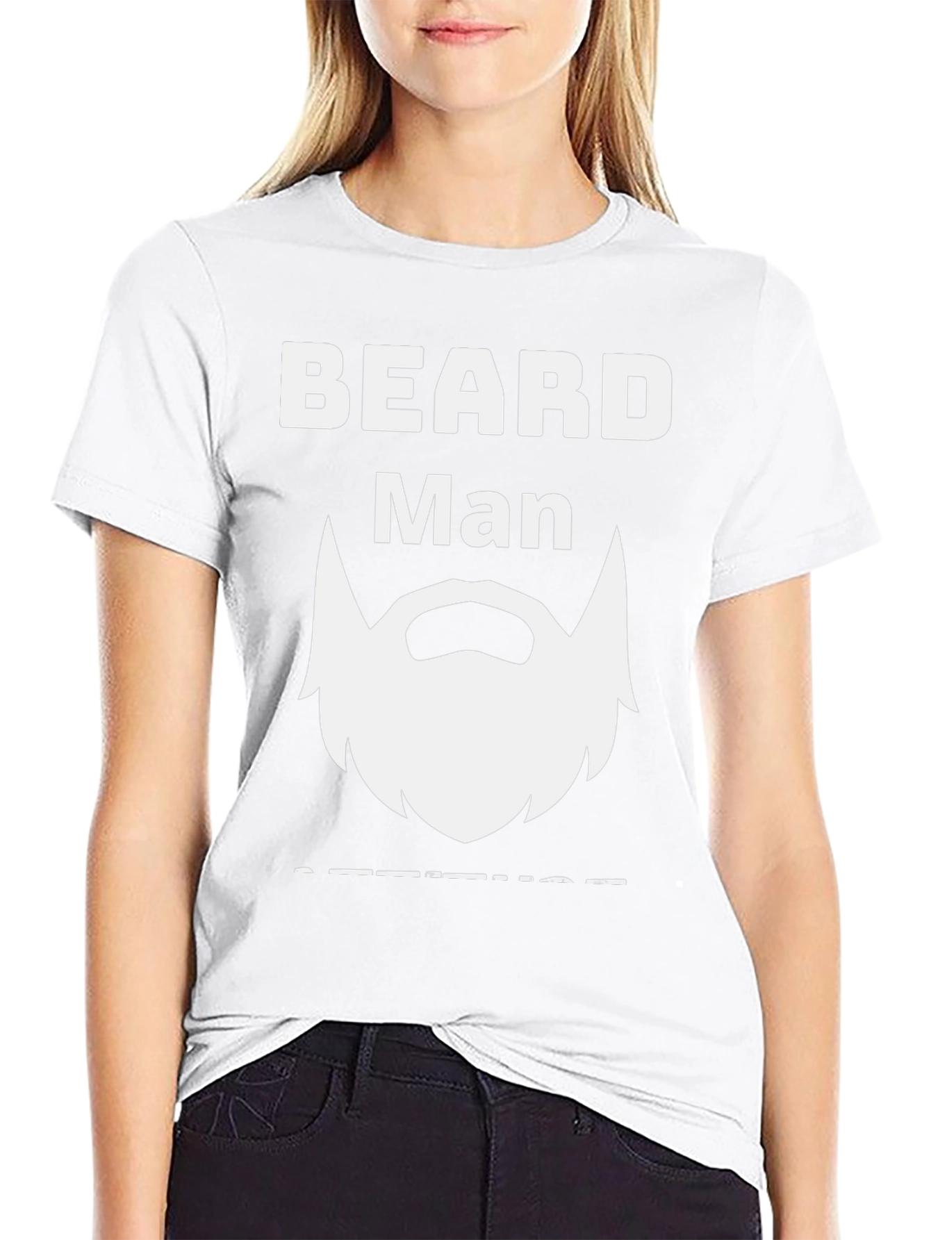 Beard Man T-Shirt - Black Crew Neck Tee