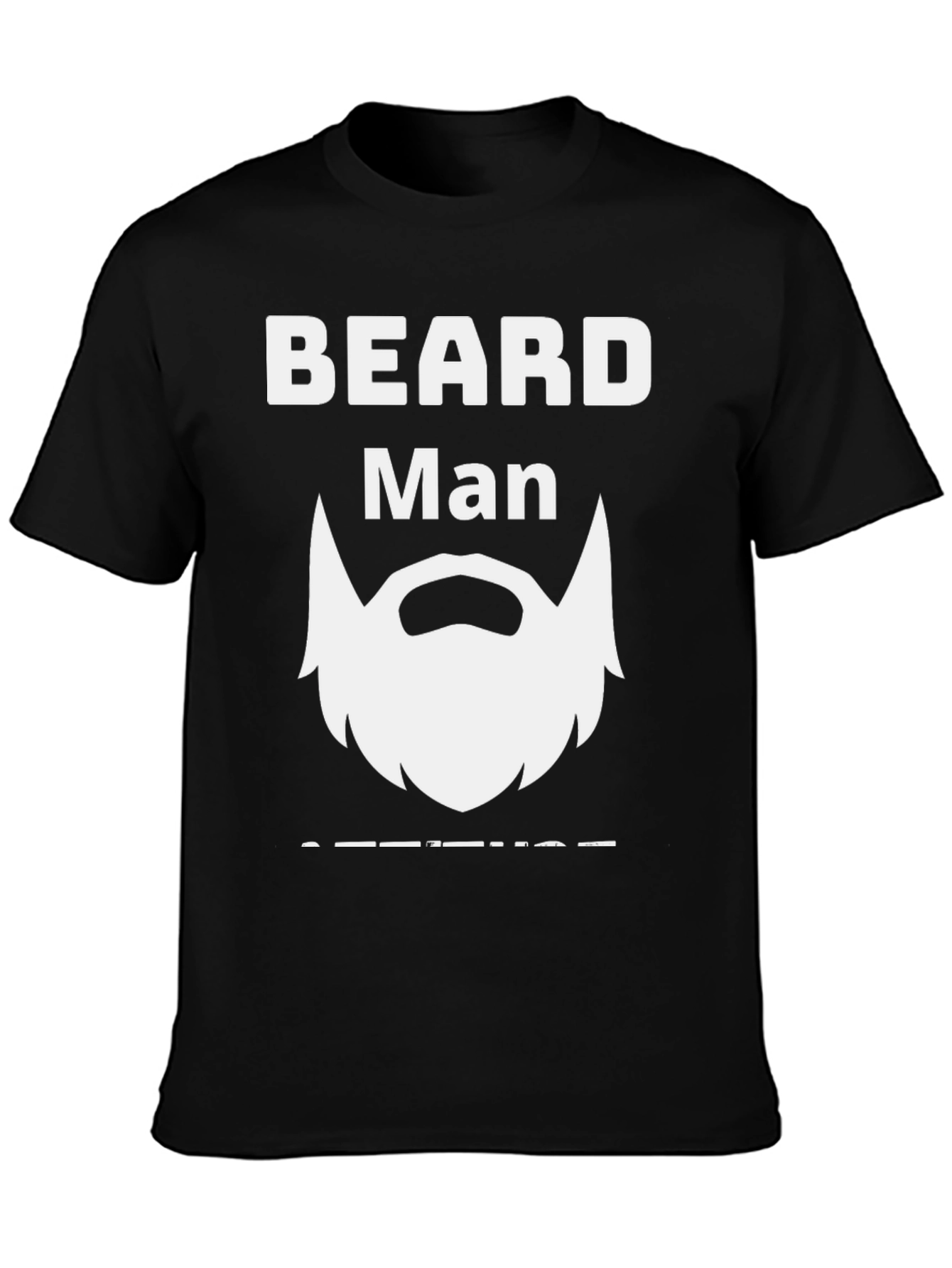 Beard Man T-Shirt - Black Crew Neck Tee