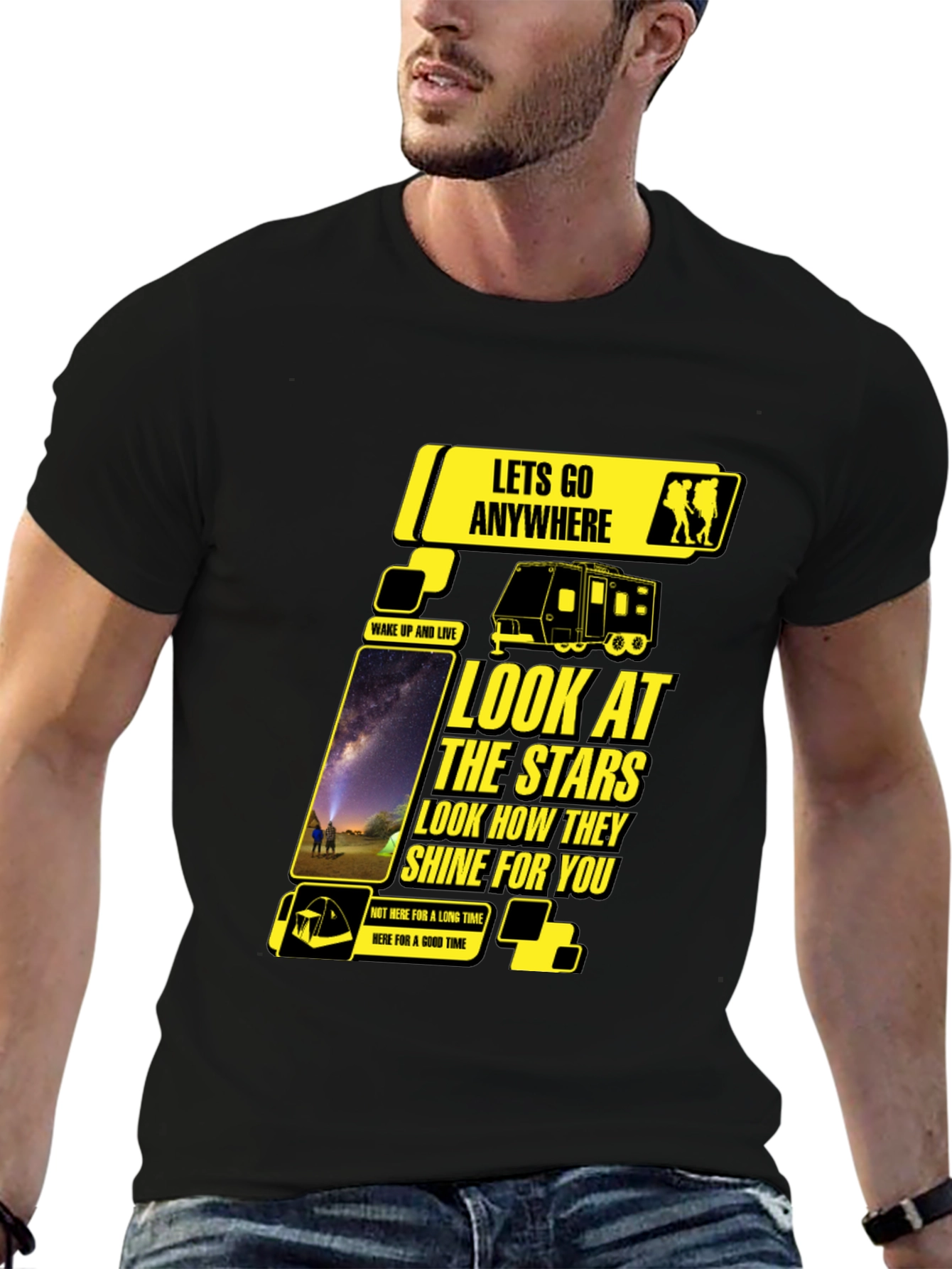 Look at the Stars Black Graphic Tee