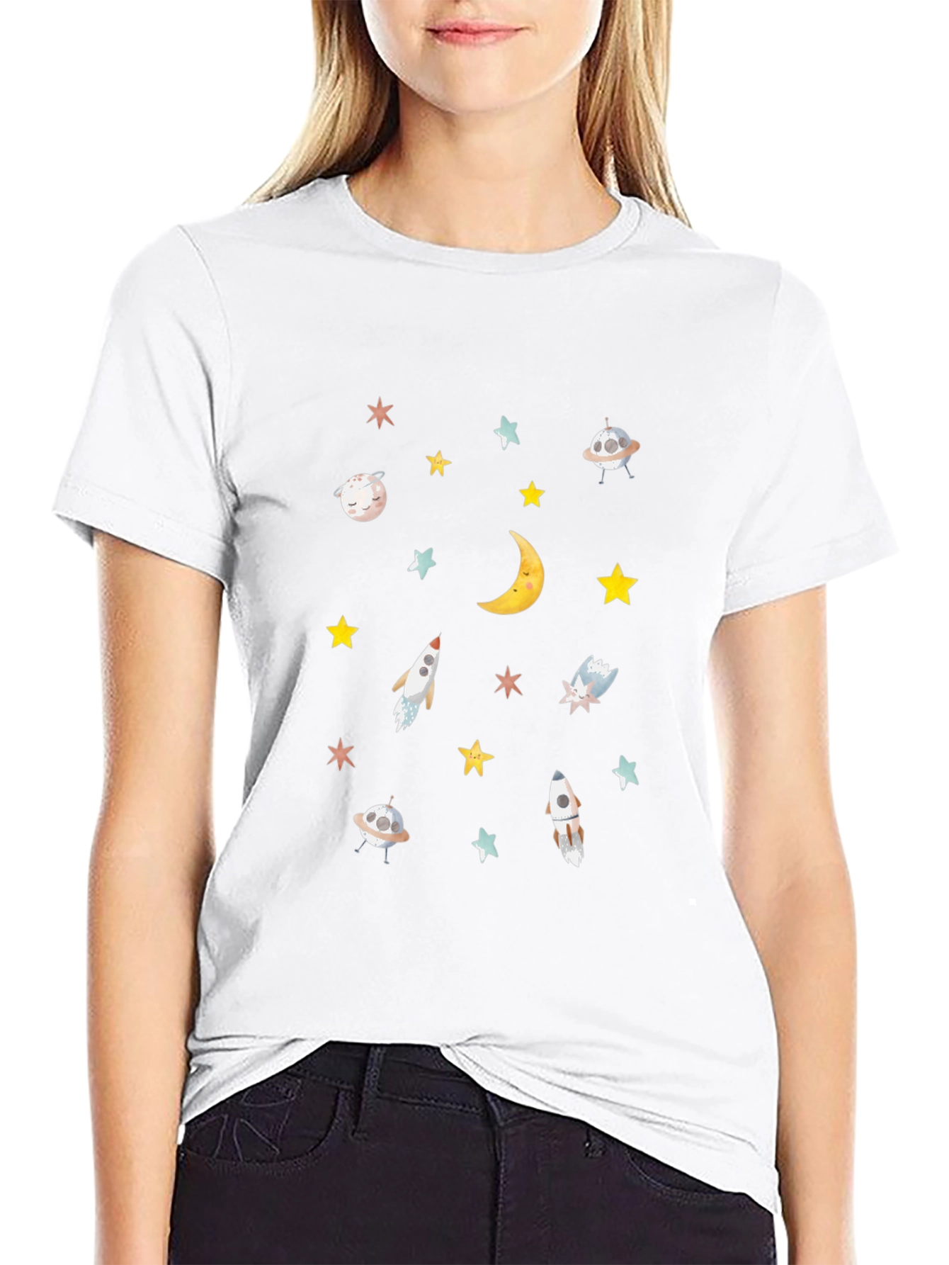 Cosmic Dreams T-Shirt | Space Pattern Tee