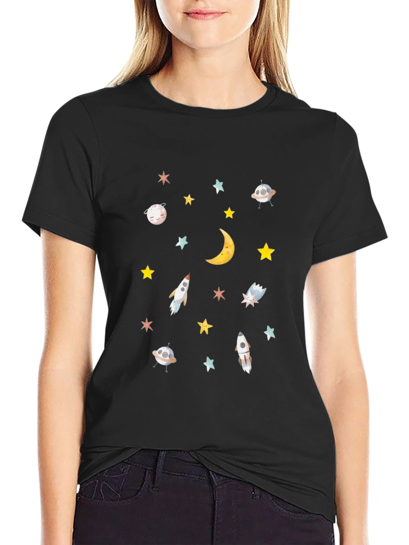 Cosmic Dreams T-Shirt | Space Pattern Tee