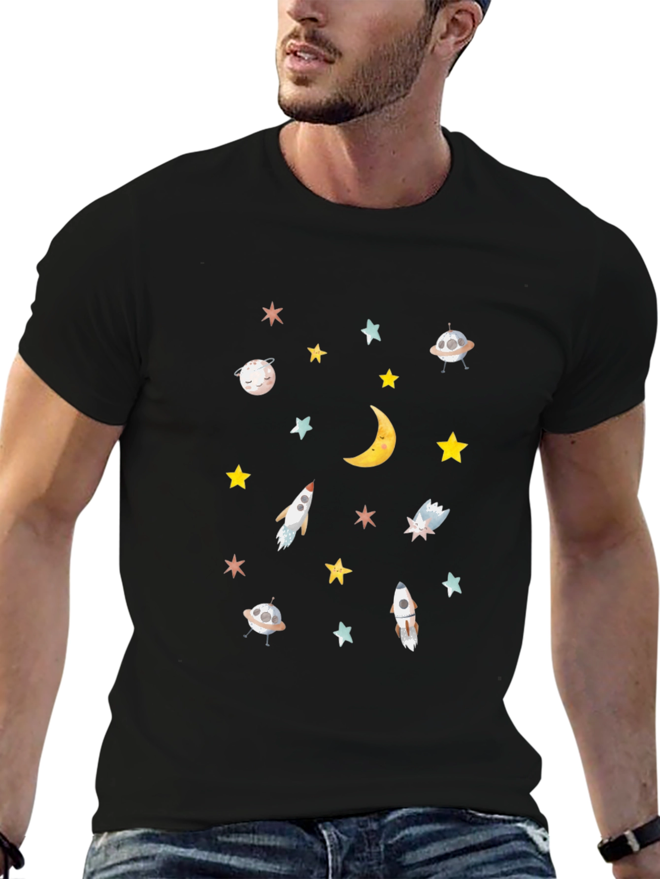 Cosmic Dreams T-Shirt | Space Pattern Tee