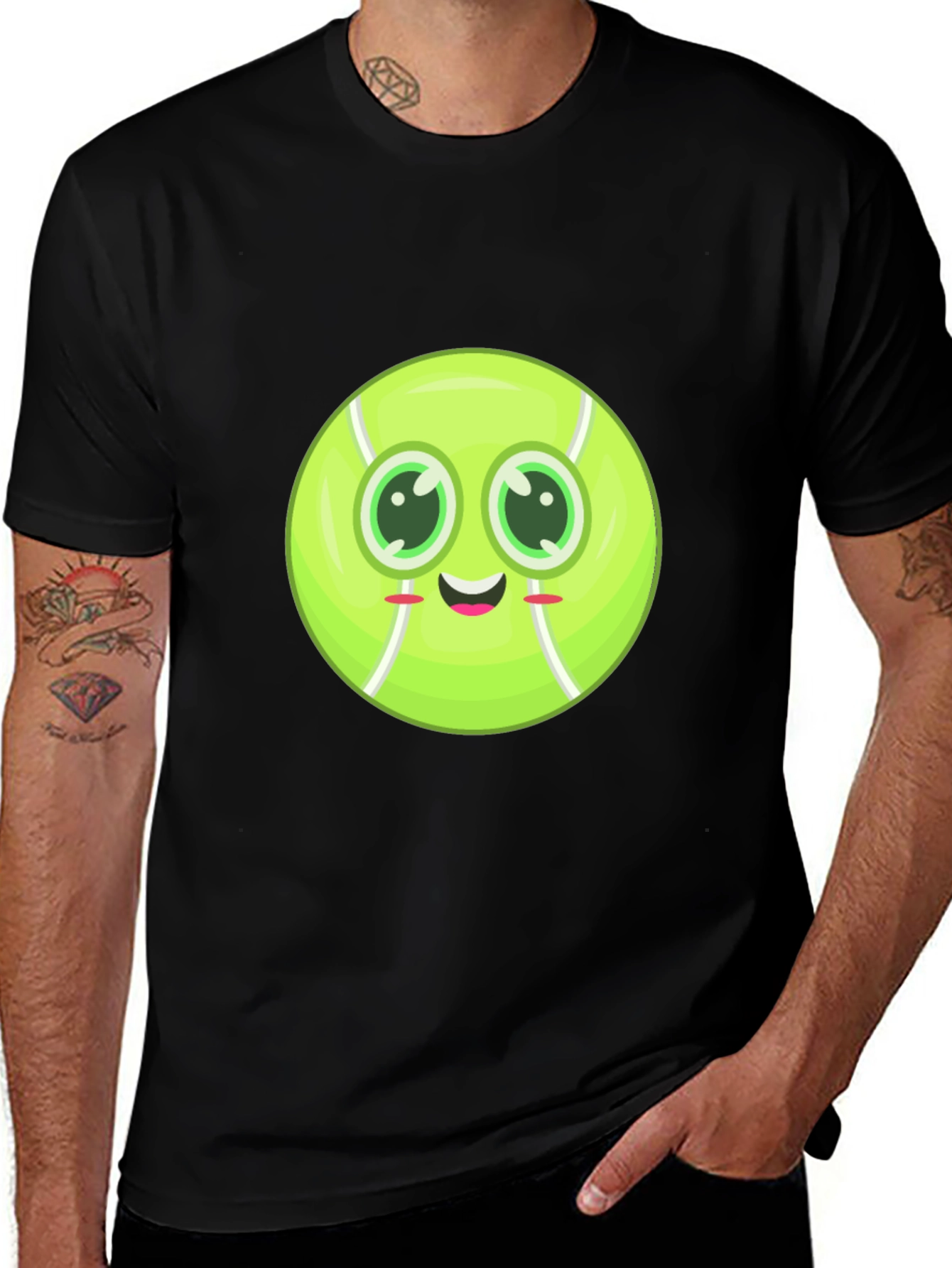 Cute Tennis Ball Face T-Shirt