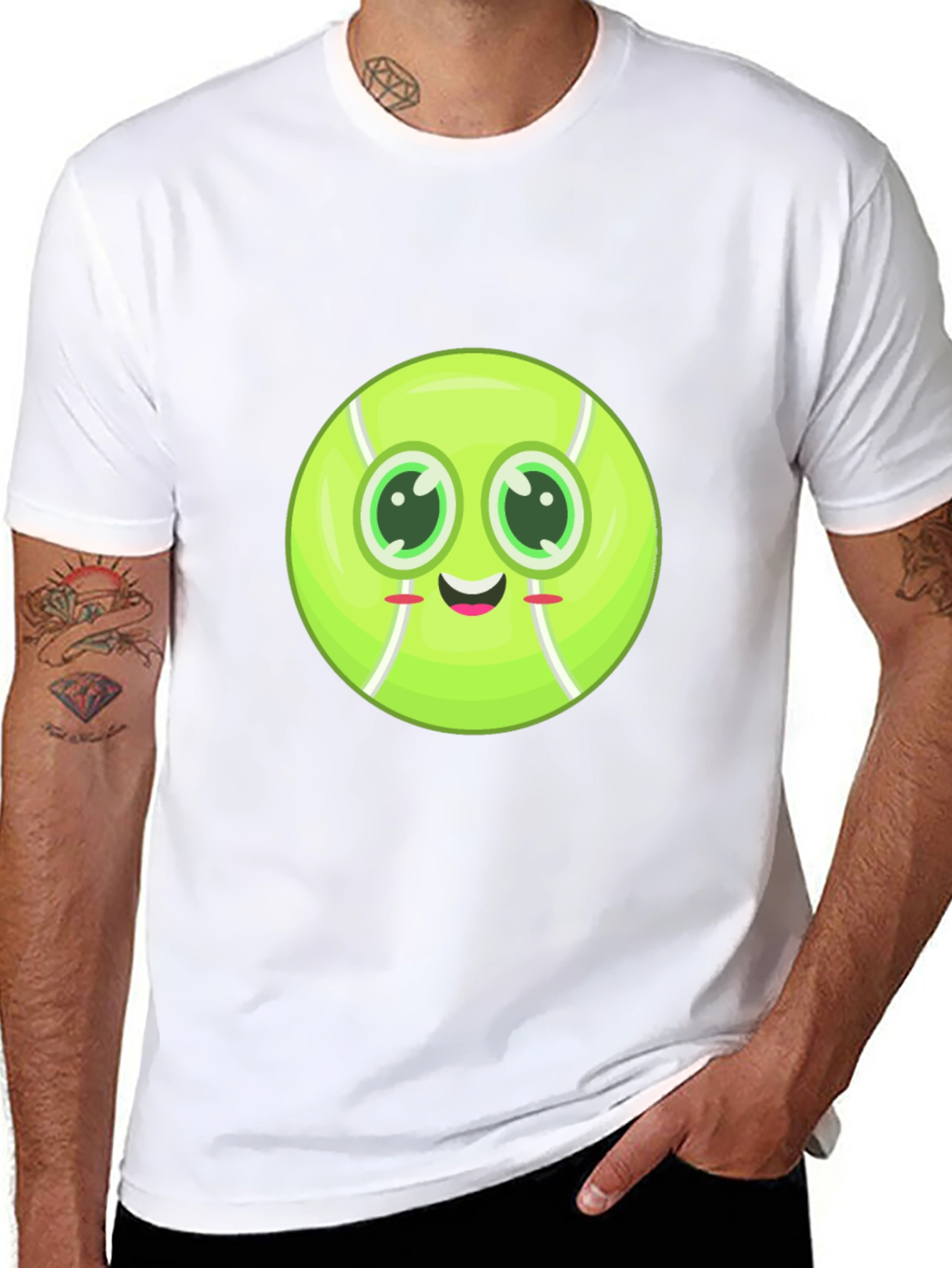 Cute Tennis Ball Face T-Shirt