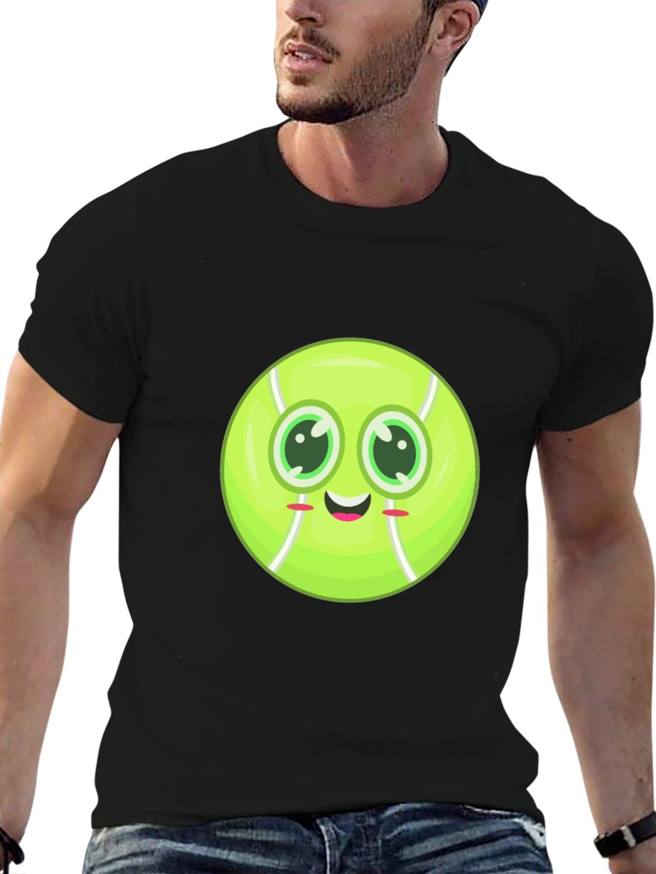 Cute Tennis Ball Face T-Shirt