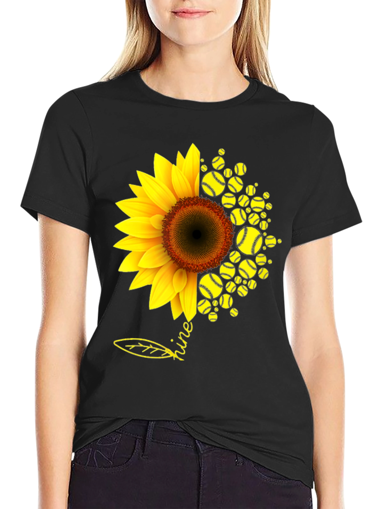Sunflower Softball T-Shirt - Shine Bright!