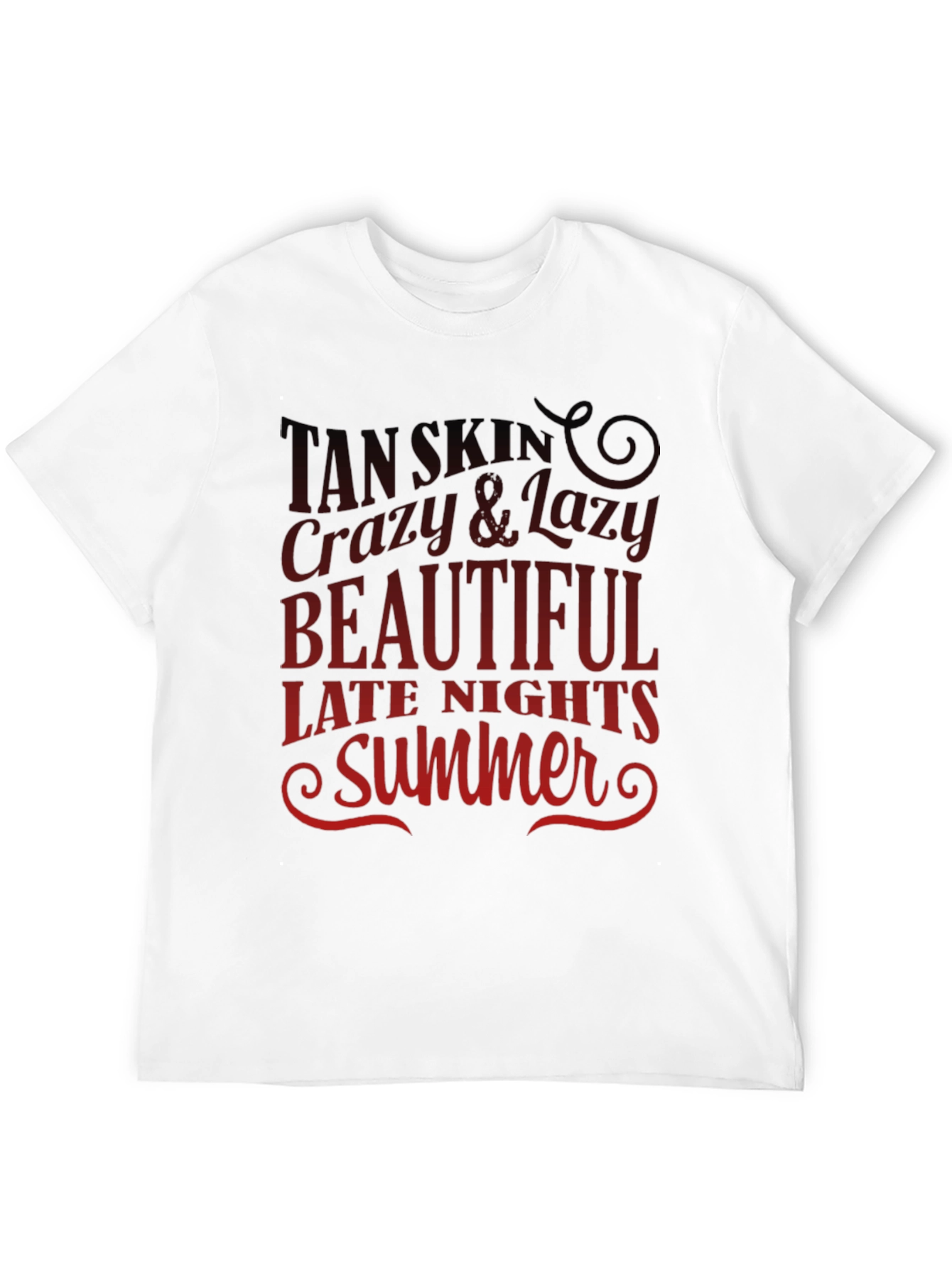 Tan Skin Summer Graphic Tee - Black Casual T-Shirt