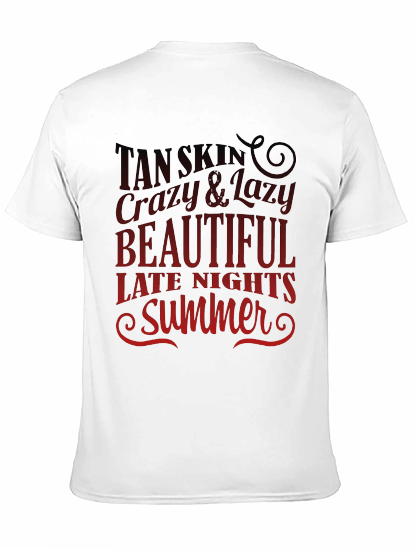 Tan Skin Summer Graphic Tee - Black Casual T-Shirt