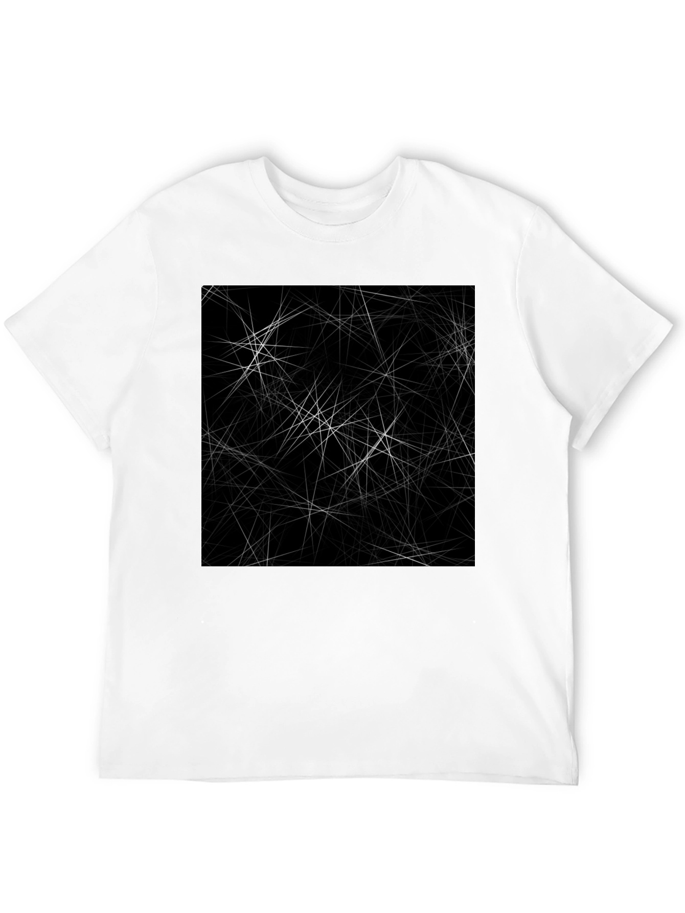 Abstract Line Art Black T-Shirt