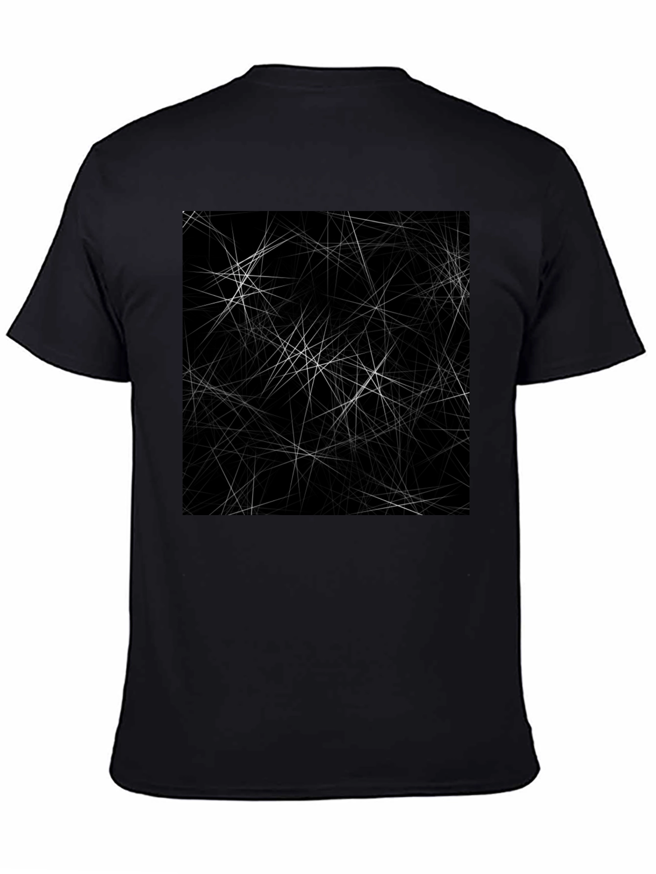 Abstract Line Art Black T-Shirt