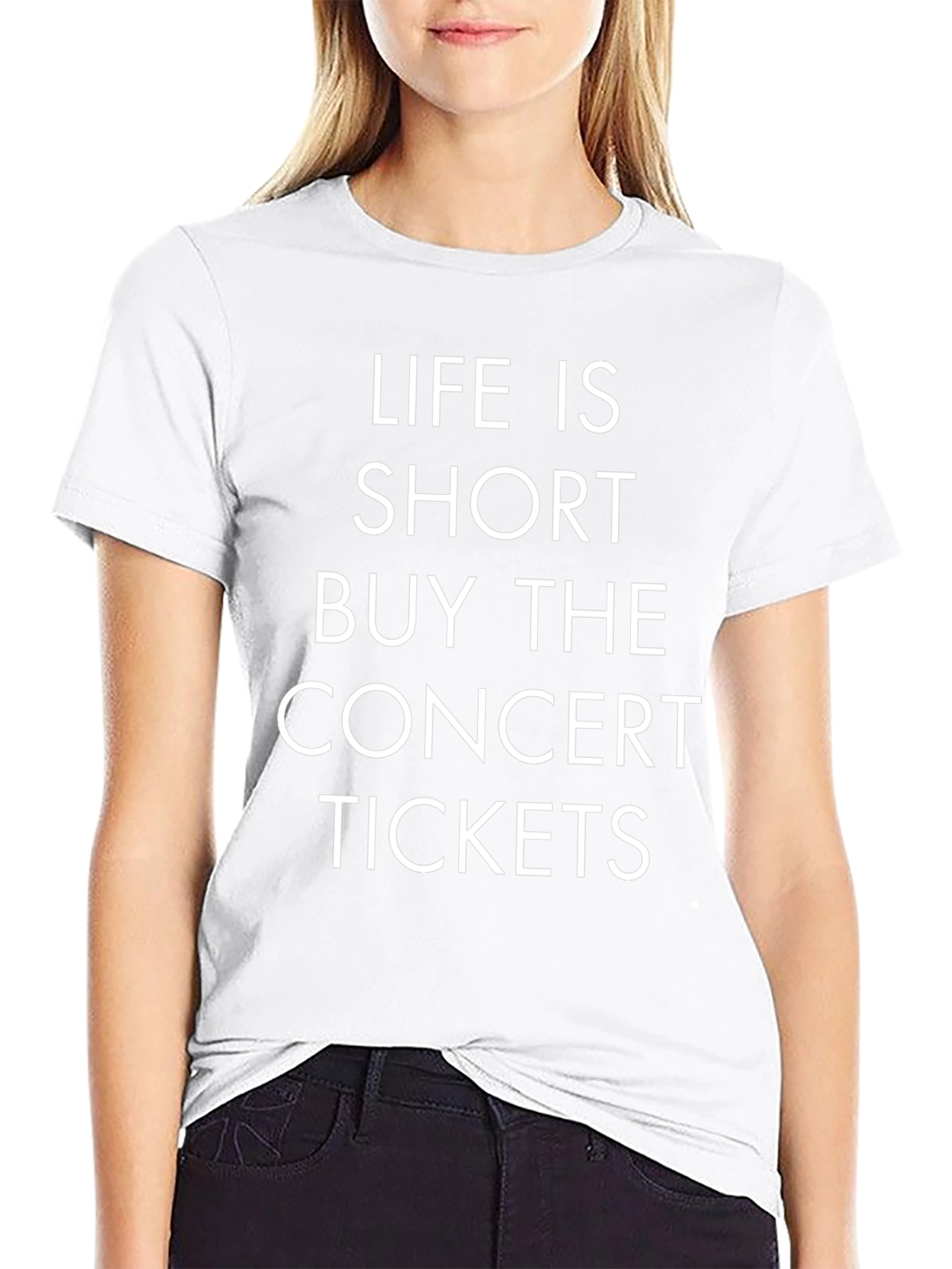 Life Is Short Concert Tickets Black T-Shirt