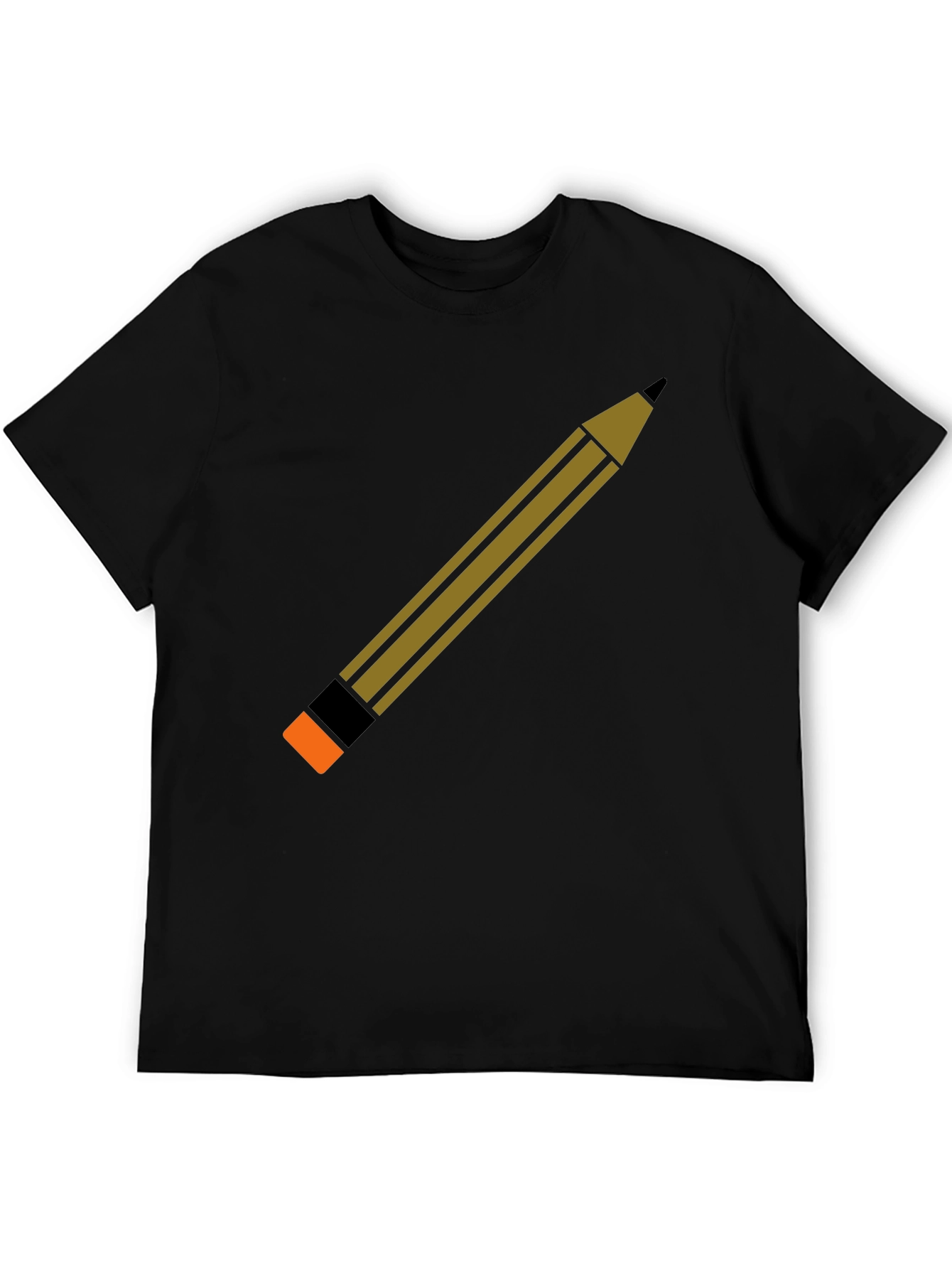 Pencil Graphic Black T-Shirt - Creative Design