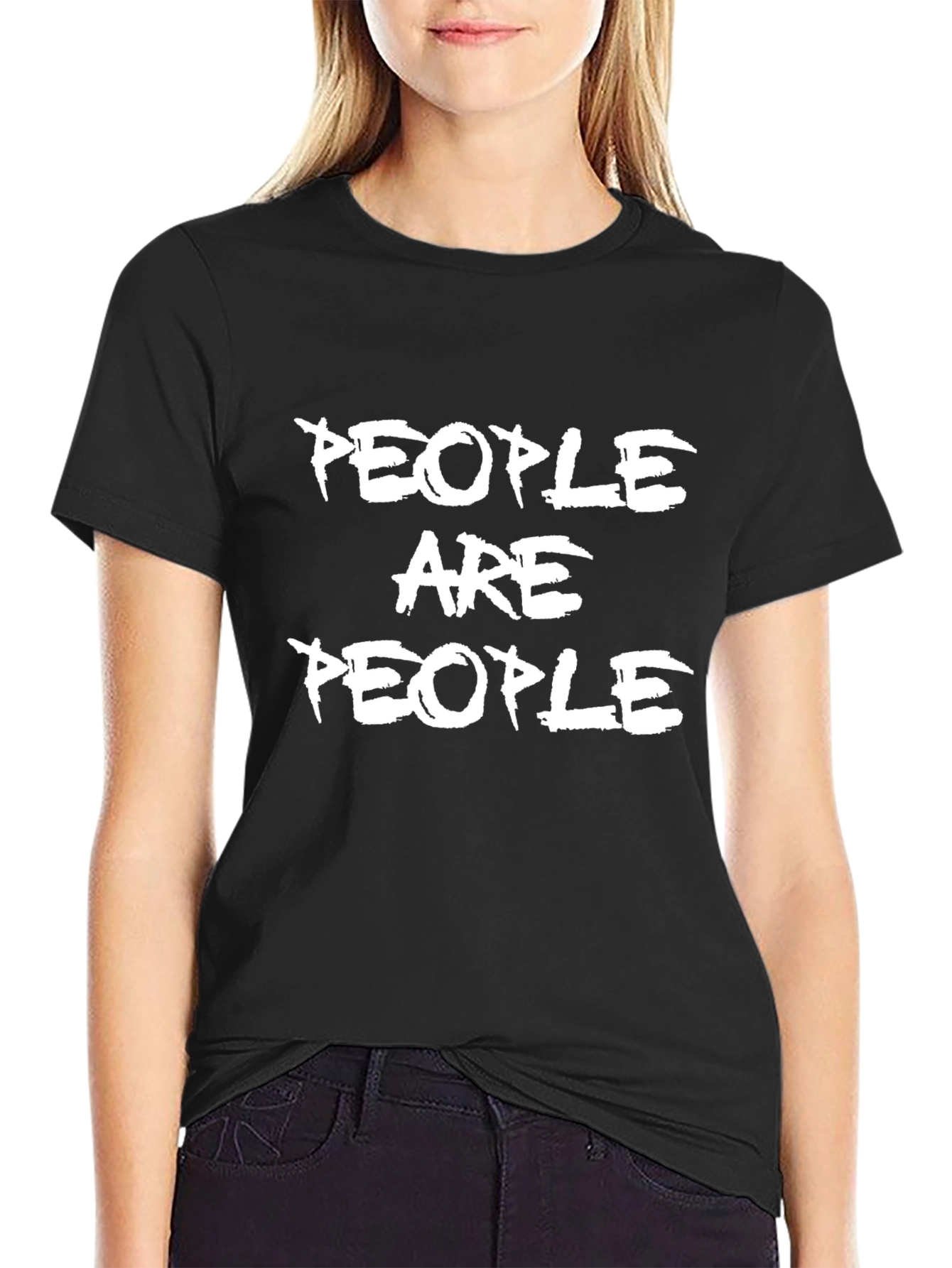 People Are People Graphic Tee - Black Cotton Blend