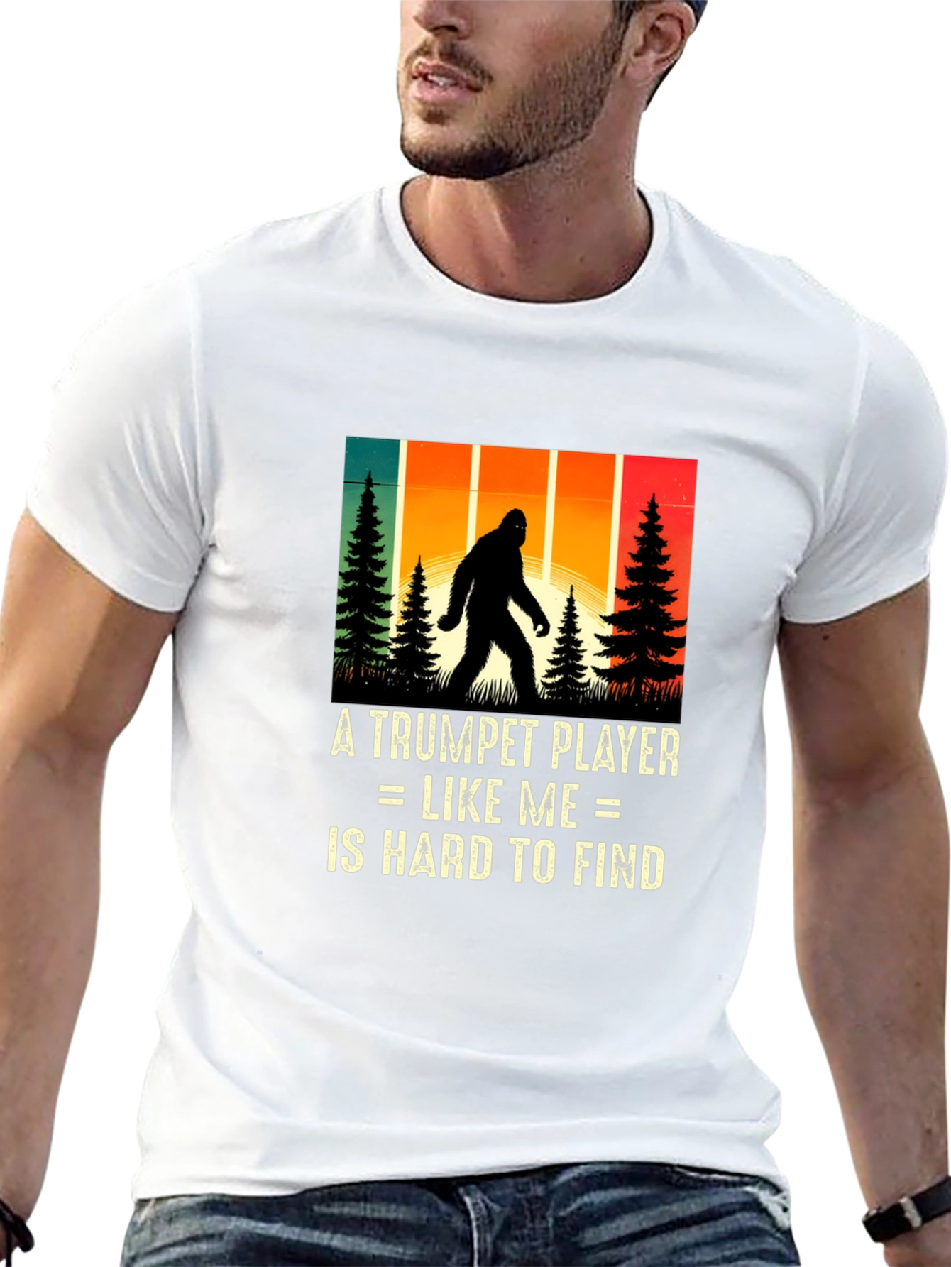 Trumpet Player Bigfoot Graphic Tee - Hard to Find