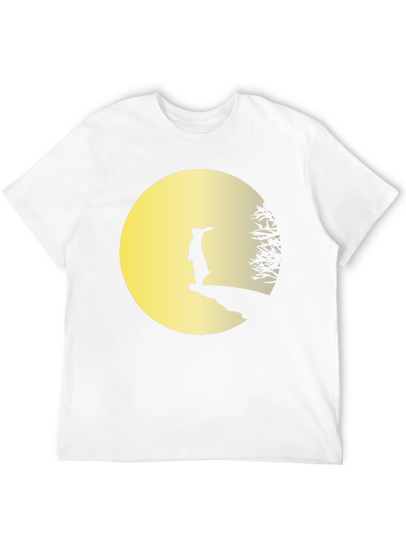 Silhouette Moon Gazing Rabbit Graphic Tee