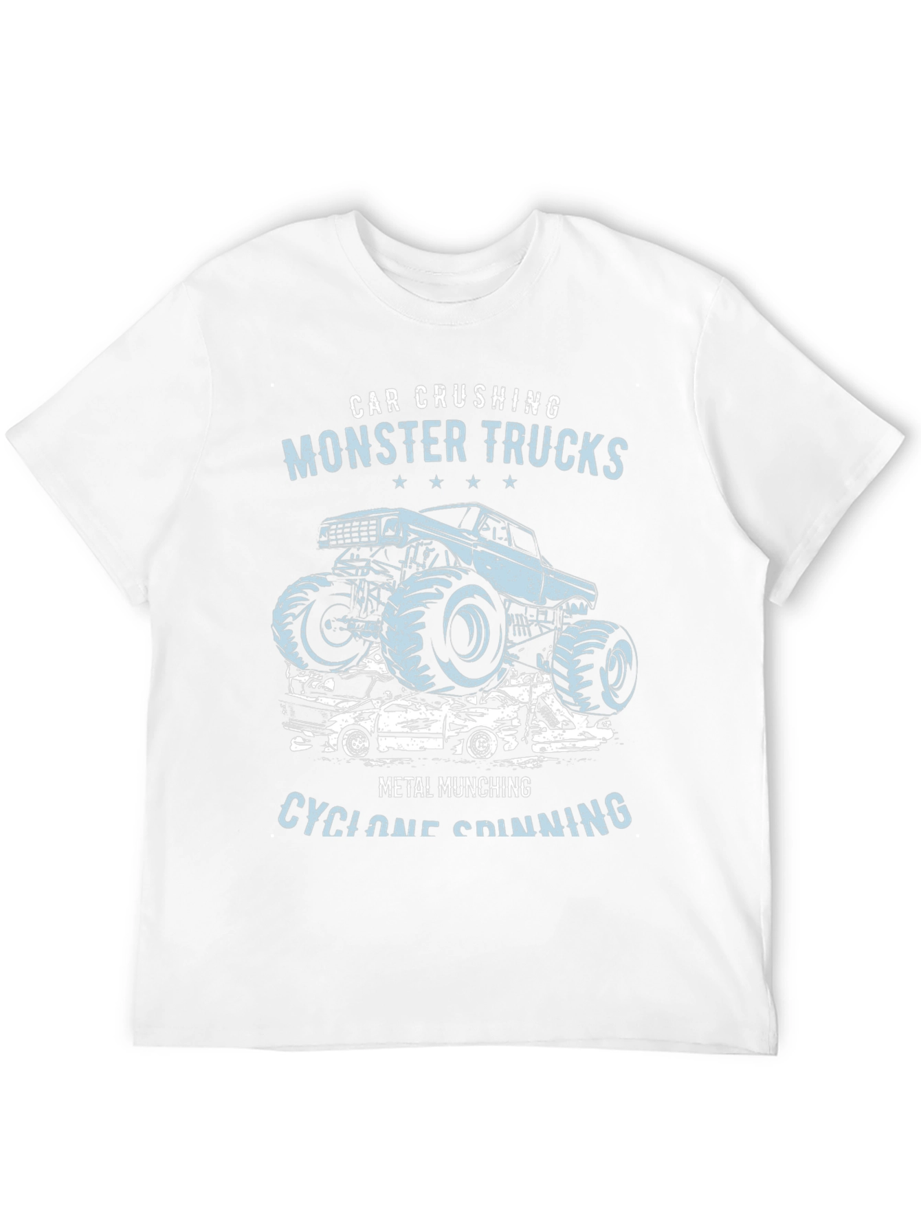 Monster Truck Crushing Cars Graphic Tee