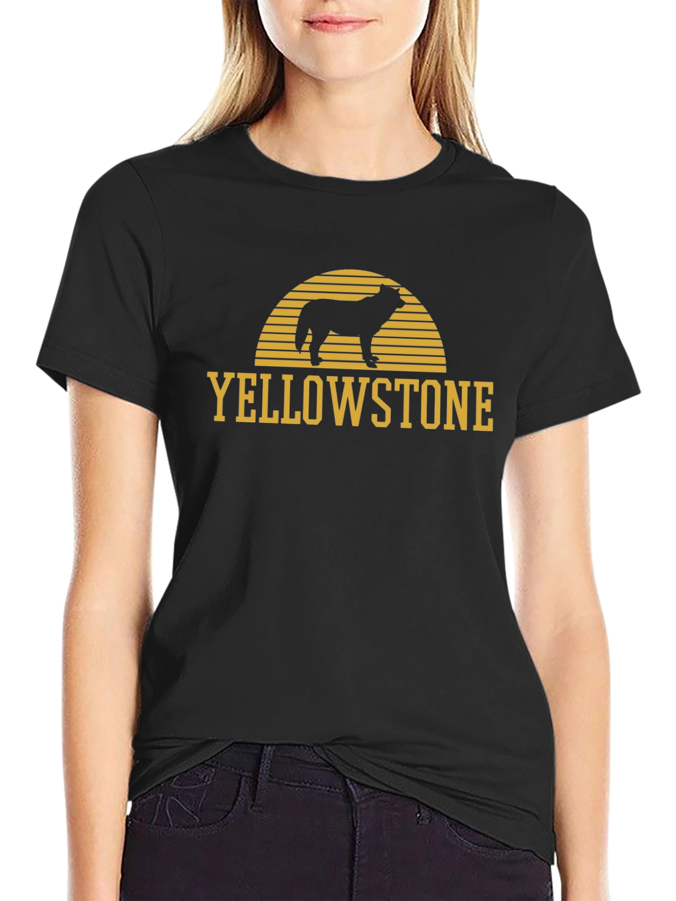 Yellowstone Wolf Graphic Tee - Black